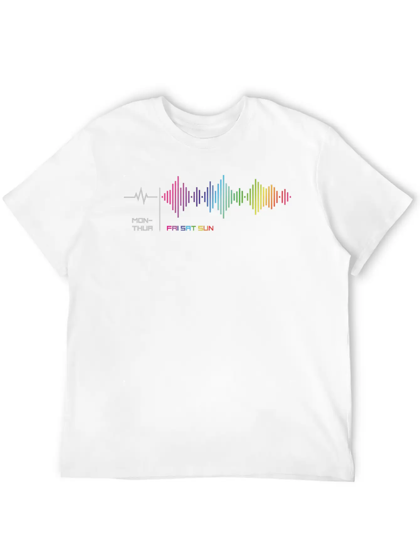 Weekdays - Weekend Frequency Rainbow Party Lightweight Cotton T-Shirt – Daily Comfort Graphic Shirt