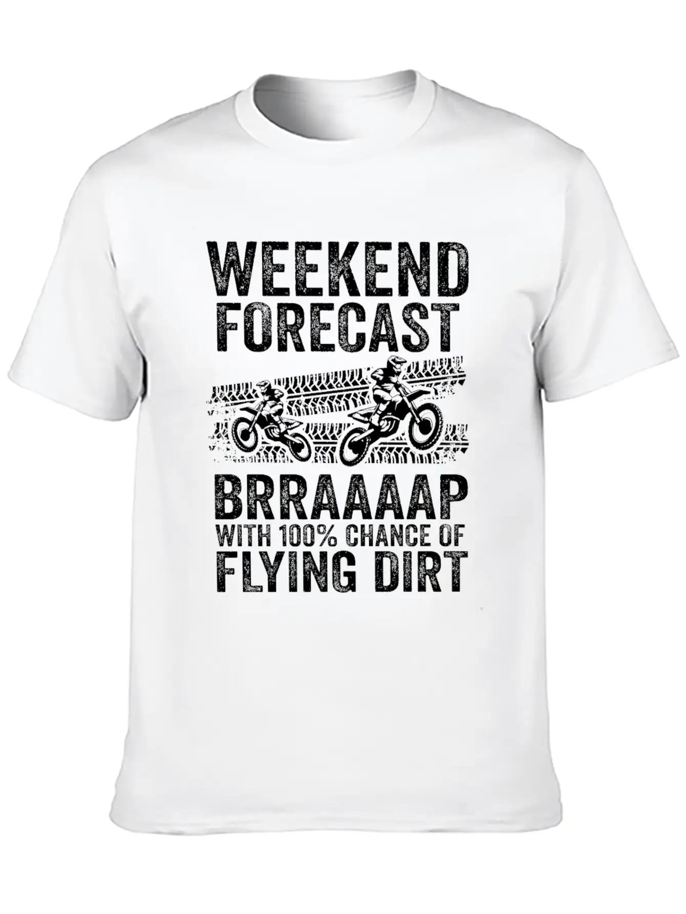 Weekend Forecast Brraaaap With 100% Chance Of Lightweight Cotton T-Shirt – Daily Comfort Graphic Shirt