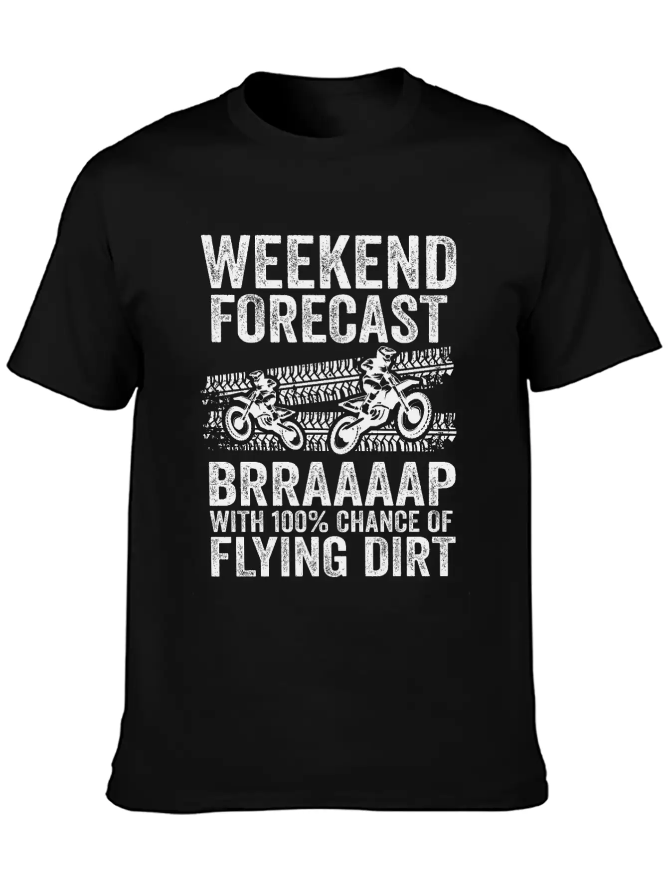 Weekend Forecast Brraaaap With 100% Chance Of Lightweight Cotton T-Shirt – Daily Comfort Graphic Shirt