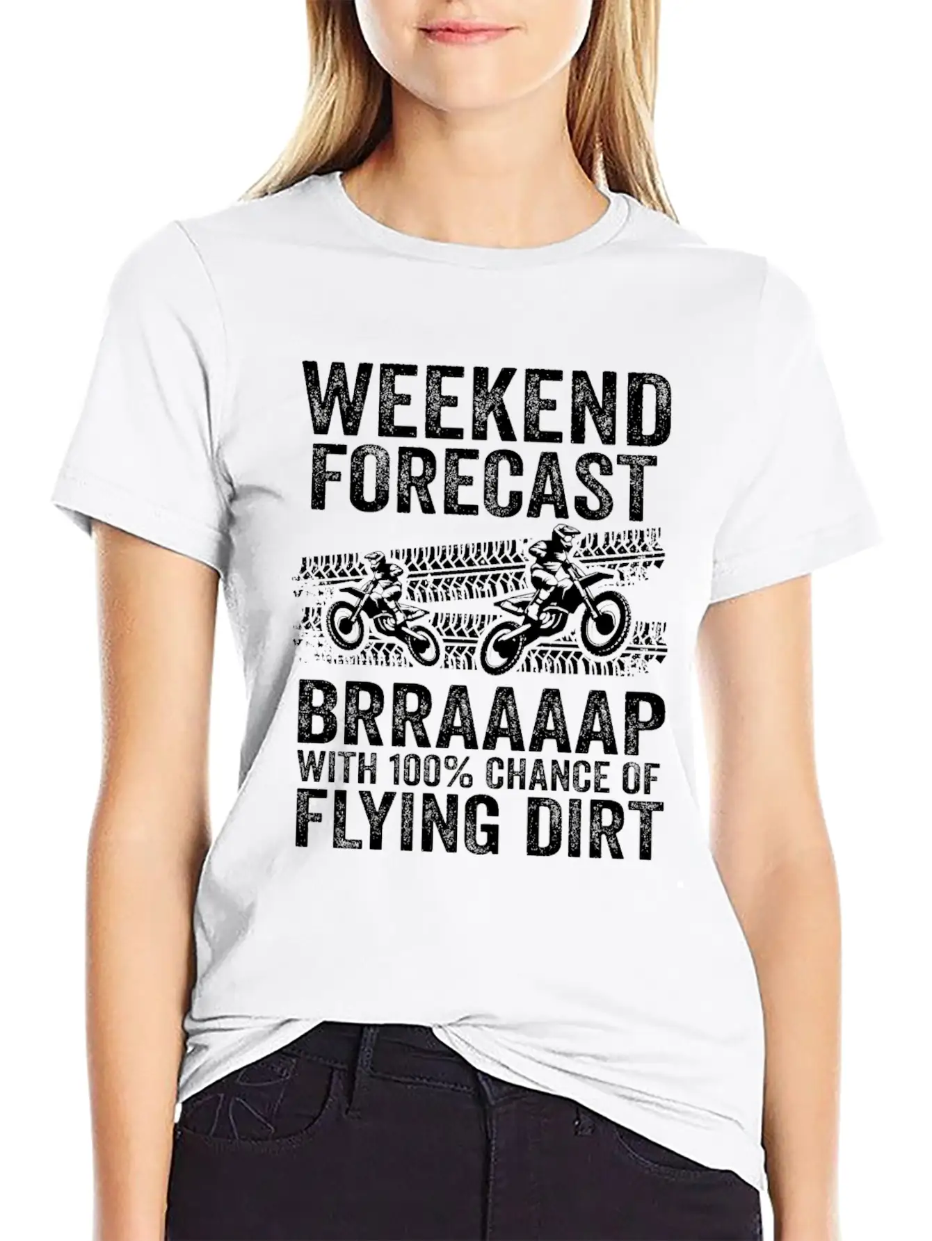 Weekend Forecast Brraaaap With 100% Chance Of Lightweight Cotton T-Shirt – Daily Comfort Graphic Shirt