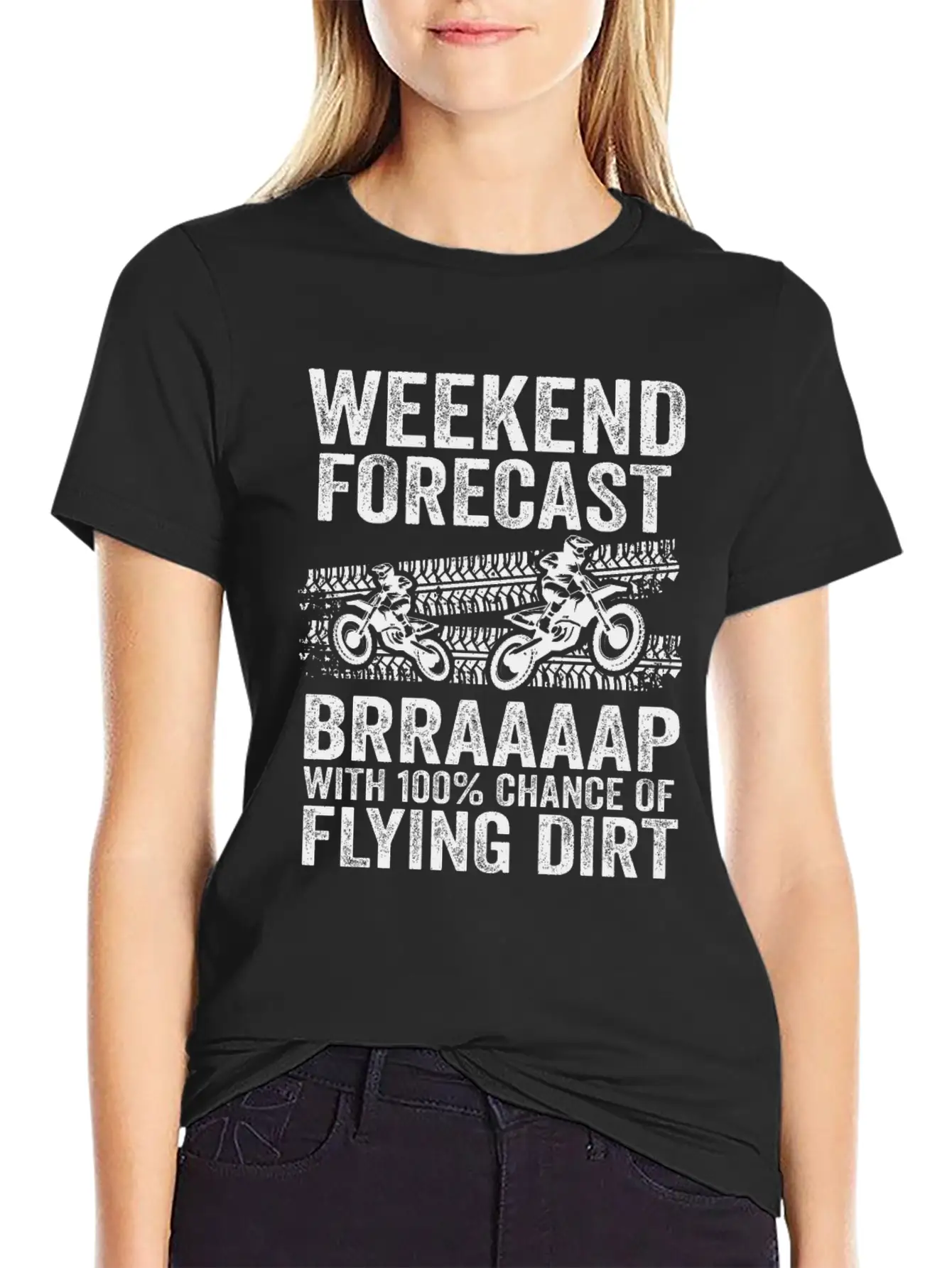 Weekend Forecast Brraaaap With 100% Chance Of Lightweight Cotton T-Shirt – Daily Comfort Graphic Shirt