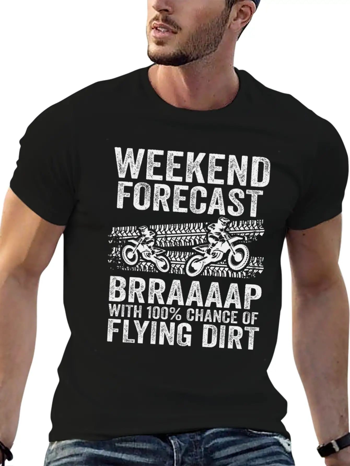 Weekend Forecast Brraaaap With 100% Chance Of Lightweight Cotton T-Shirt – Daily Comfort Graphic Shirt