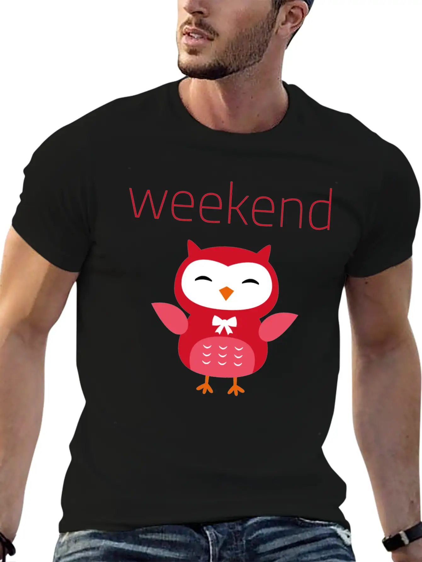 Weekend Owl Comfortable Minimalist Graphic Tee – Summer Style Essential