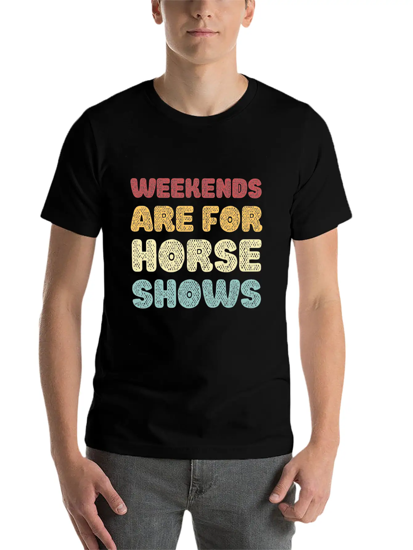 Weekends Are For Horse Shows Basic Graphic T-Shirt – Daily Comfort In Soft Cotton