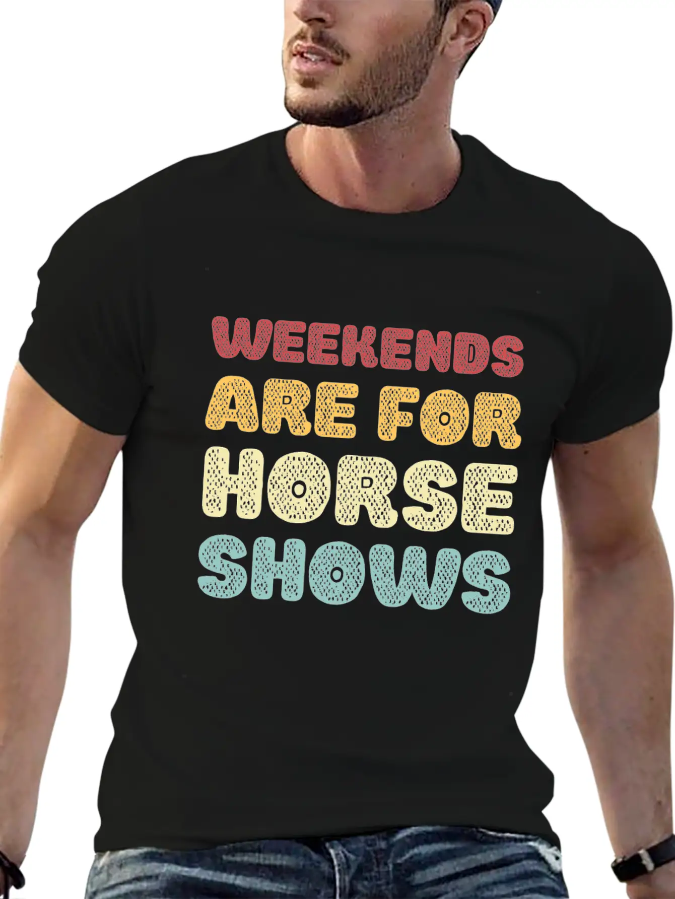 Weekends Are For Horse Shows Basic Graphic T-Shirt – Daily Comfort In Soft Cotton