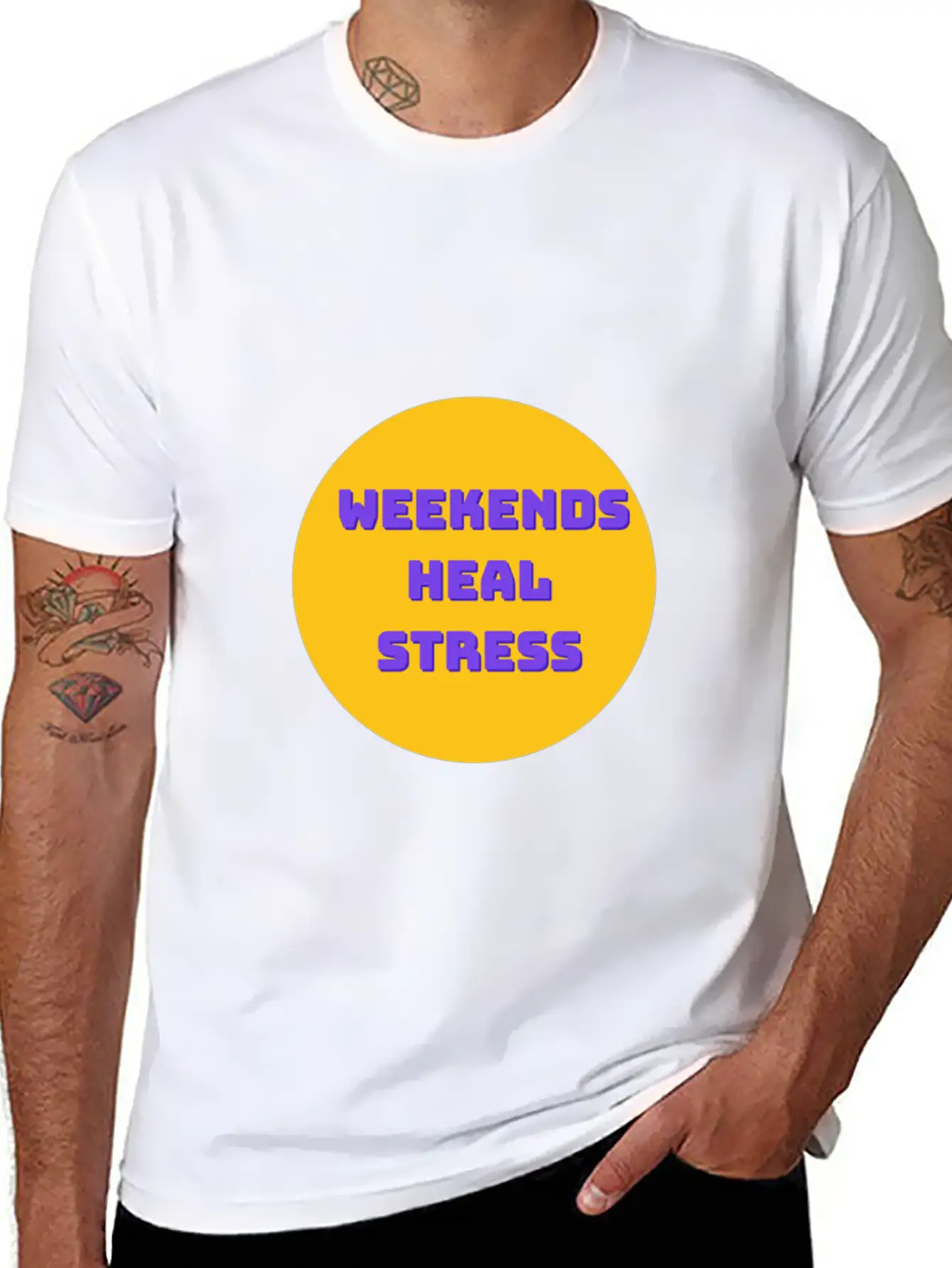 Weekends Heal Stress Unisex Casual T-Shirt – Clean Design For Daily Comfort