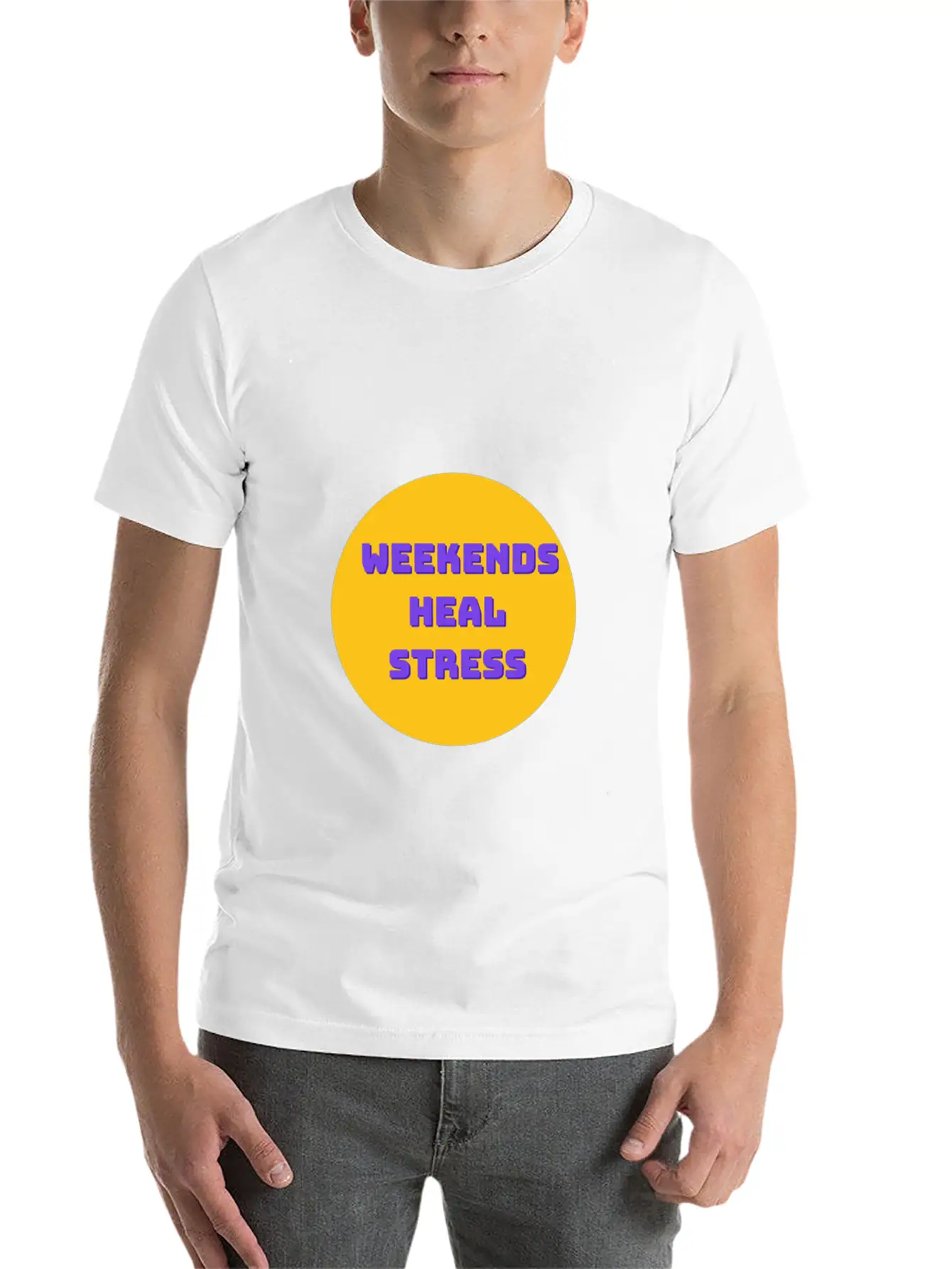 Weekends Heal Stress Unisex Casual T-Shirt – Clean Design For Daily Comfort