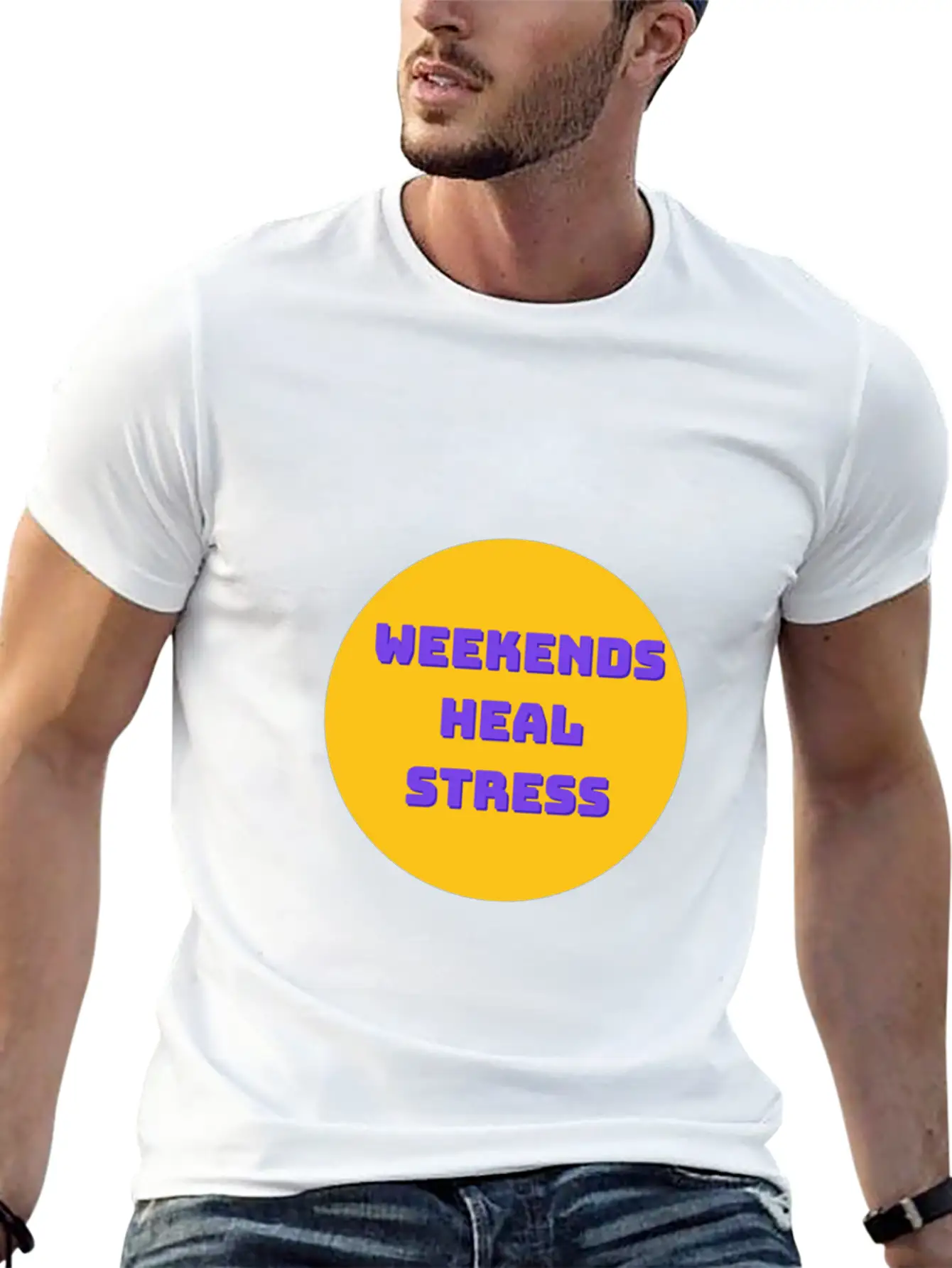 Weekends Heal Stress Unisex Casual T-Shirt – Clean Design For Daily Comfort