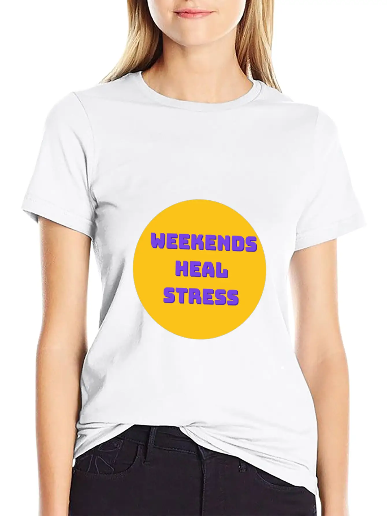 Weekends Heal Stress Unisex Casual T-Shirt – Clean Design For Daily Comfort