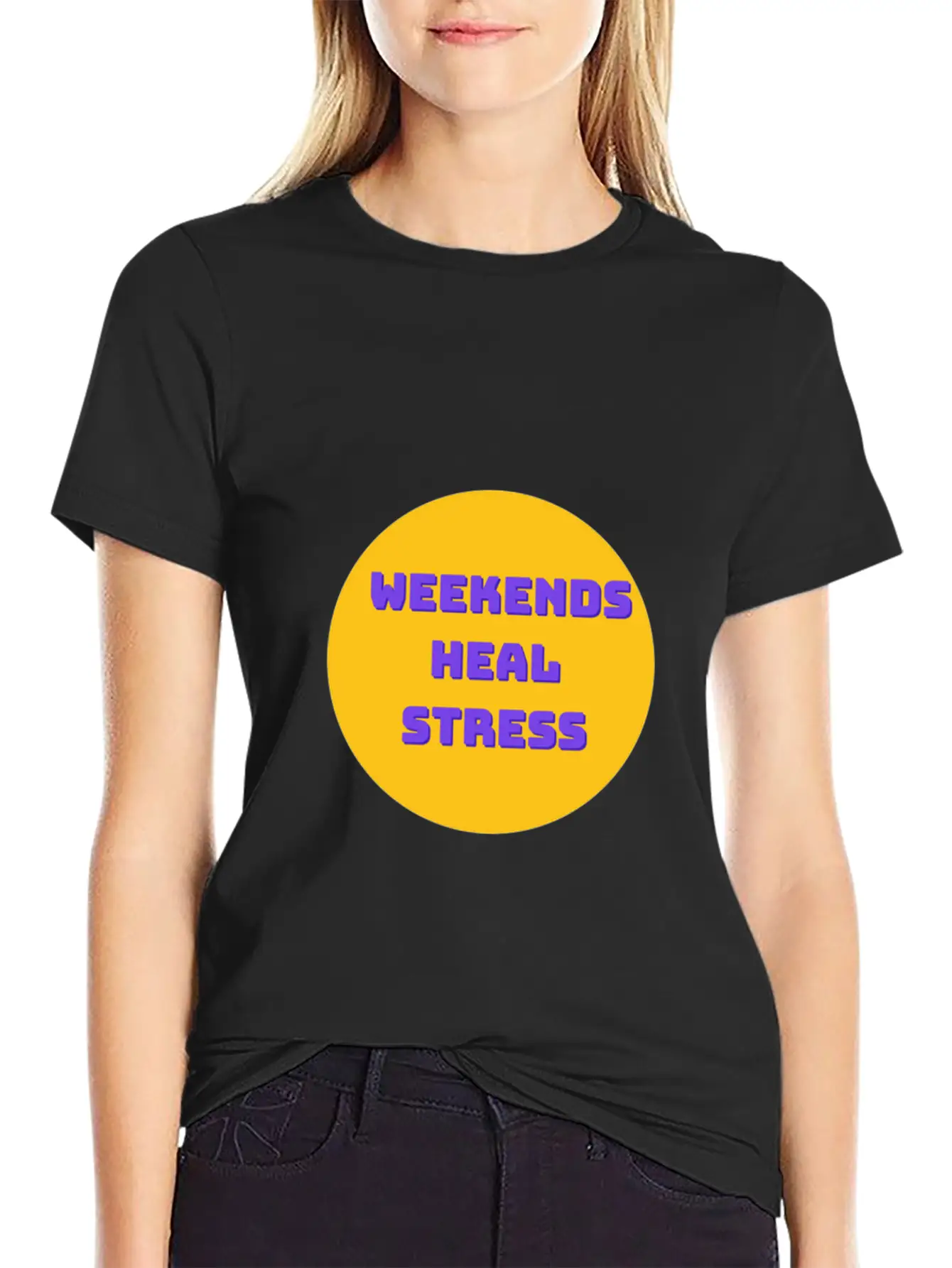 Weekends Heal Stress Unisex Casual T-Shirt – Clean Design For Daily Comfort