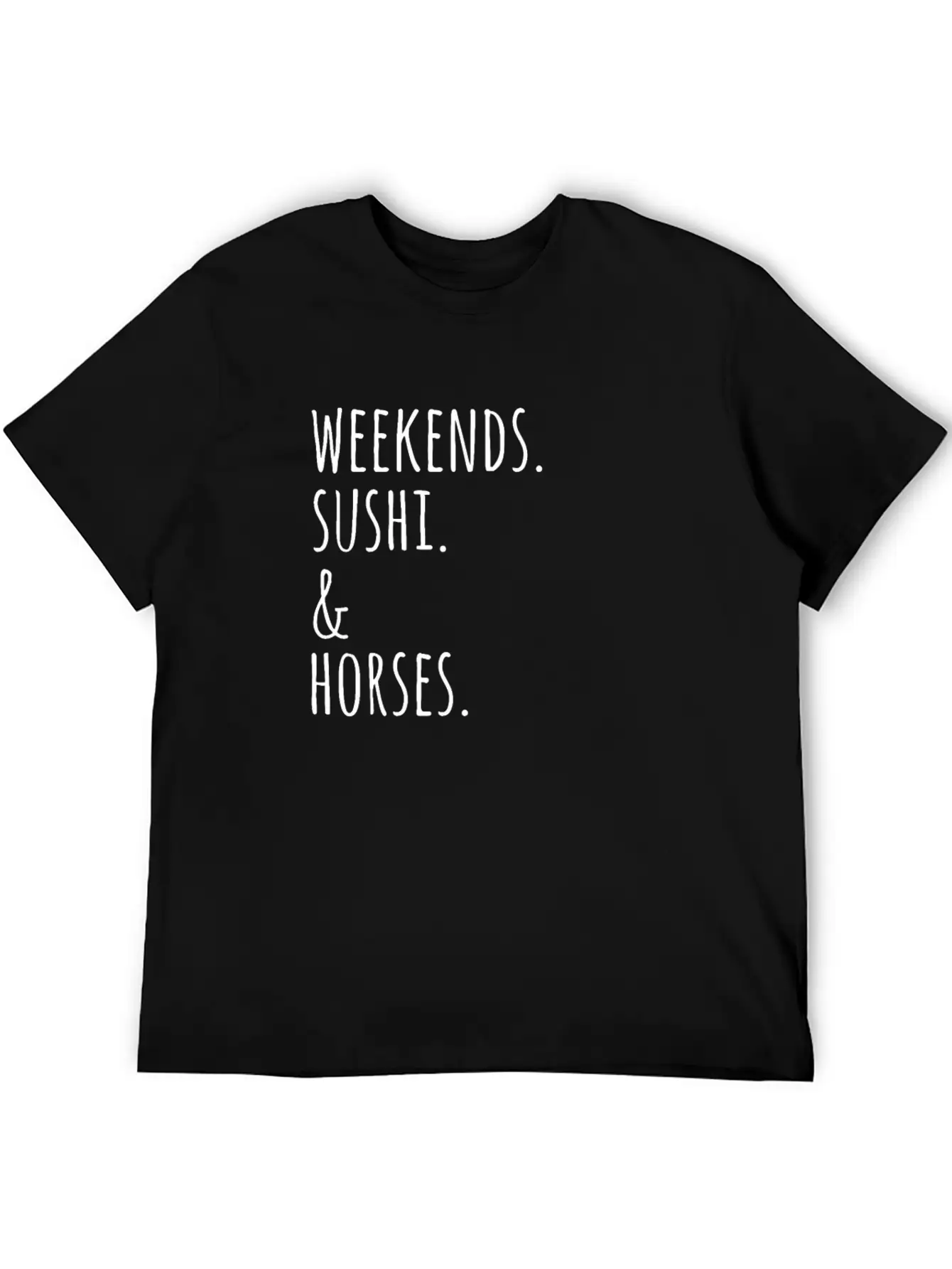Weekends Sushi And Horses Basic Graphic T-Shirt – Daily Comfort In Soft Cotton