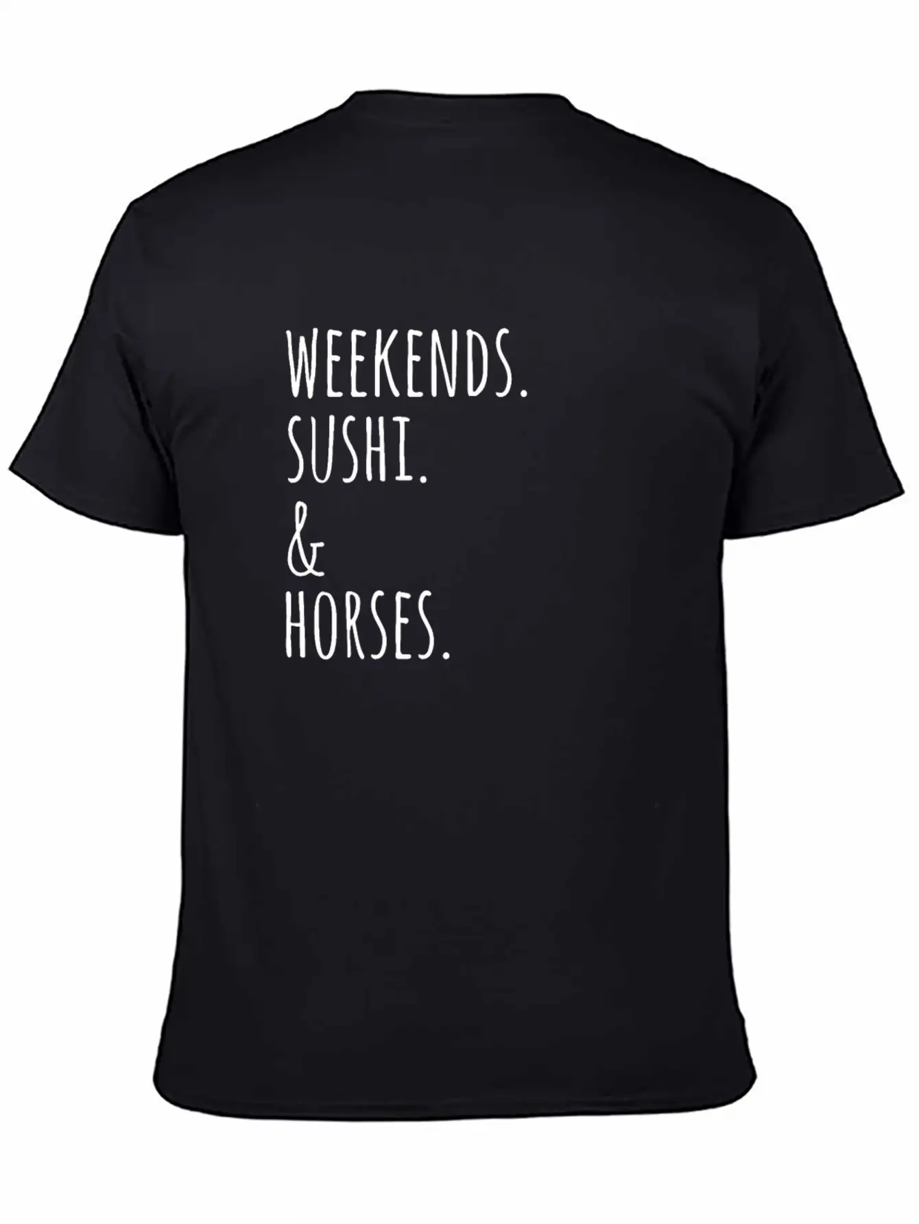 Weekends Sushi And Horses Basic Graphic T-Shirt – Daily Comfort In Soft Cotton