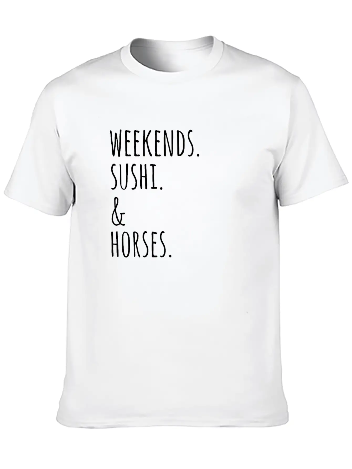 Weekends Sushi And Horses Basic Graphic T-Shirt – Daily Comfort In Soft Cotton