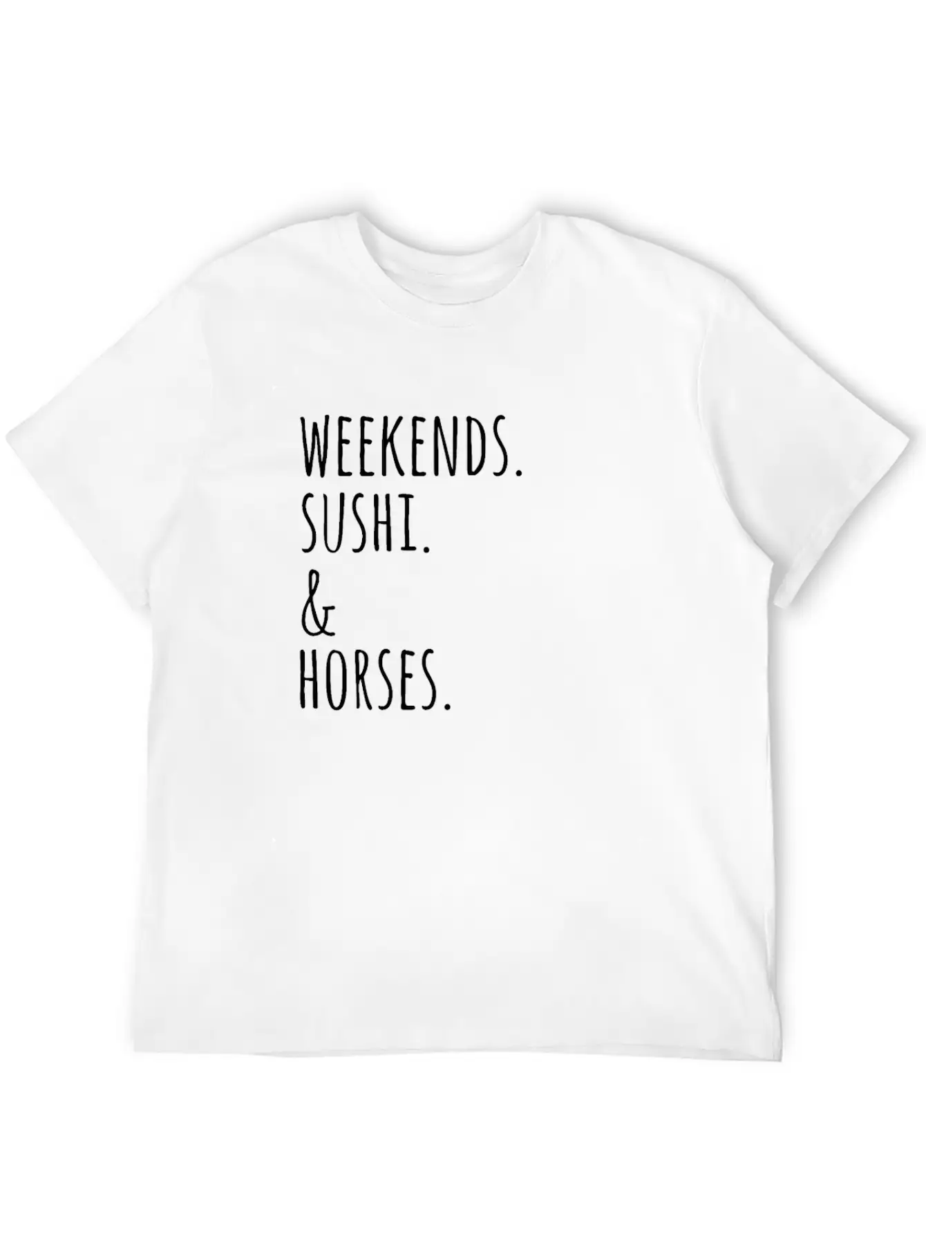 Weekends Sushi And Horses Basic Graphic T-Shirt – Daily Comfort In Soft Cotton