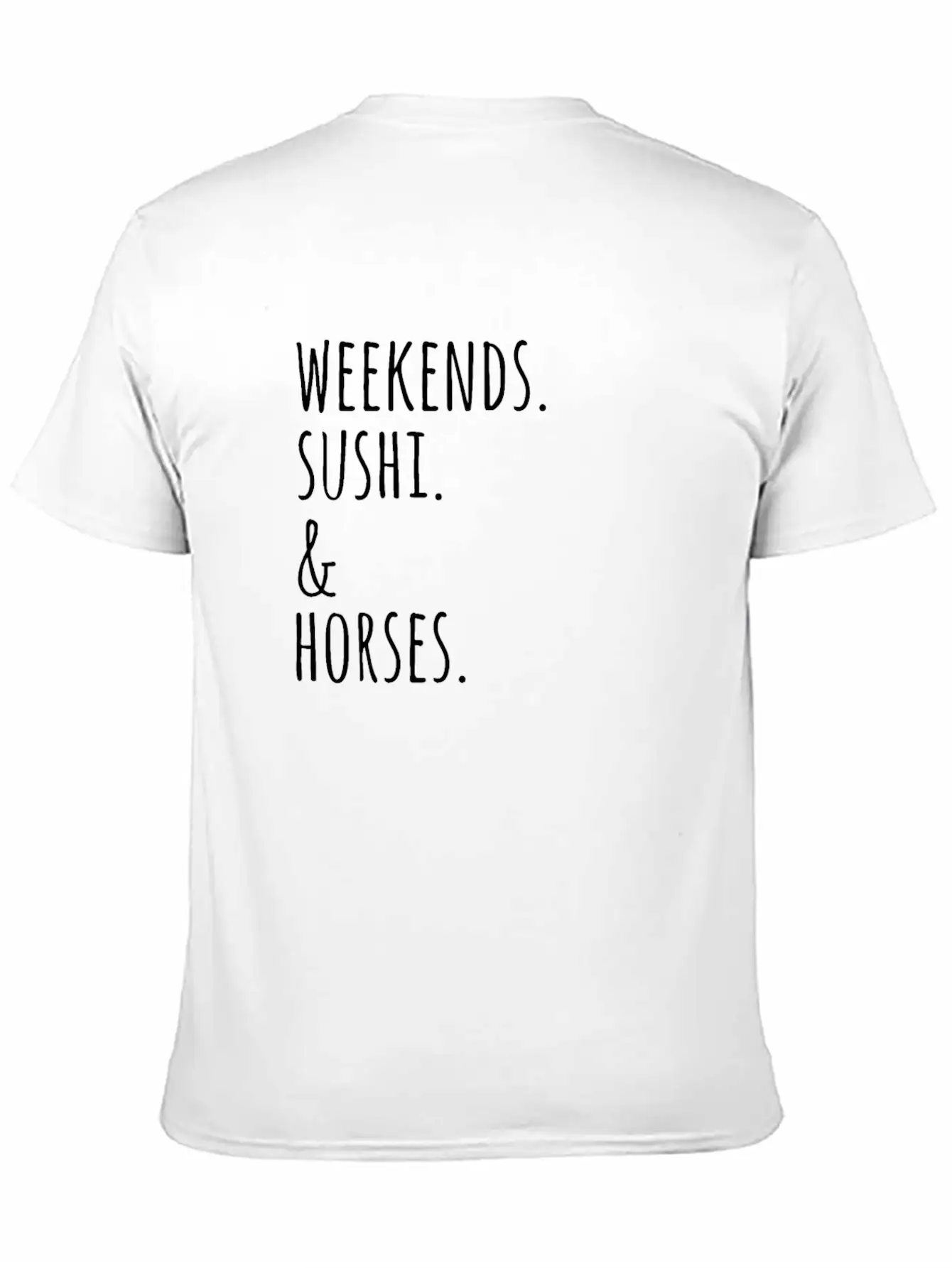 Weekends Sushi And Horses Basic Graphic T-Shirt – Daily Comfort In Soft Cotton