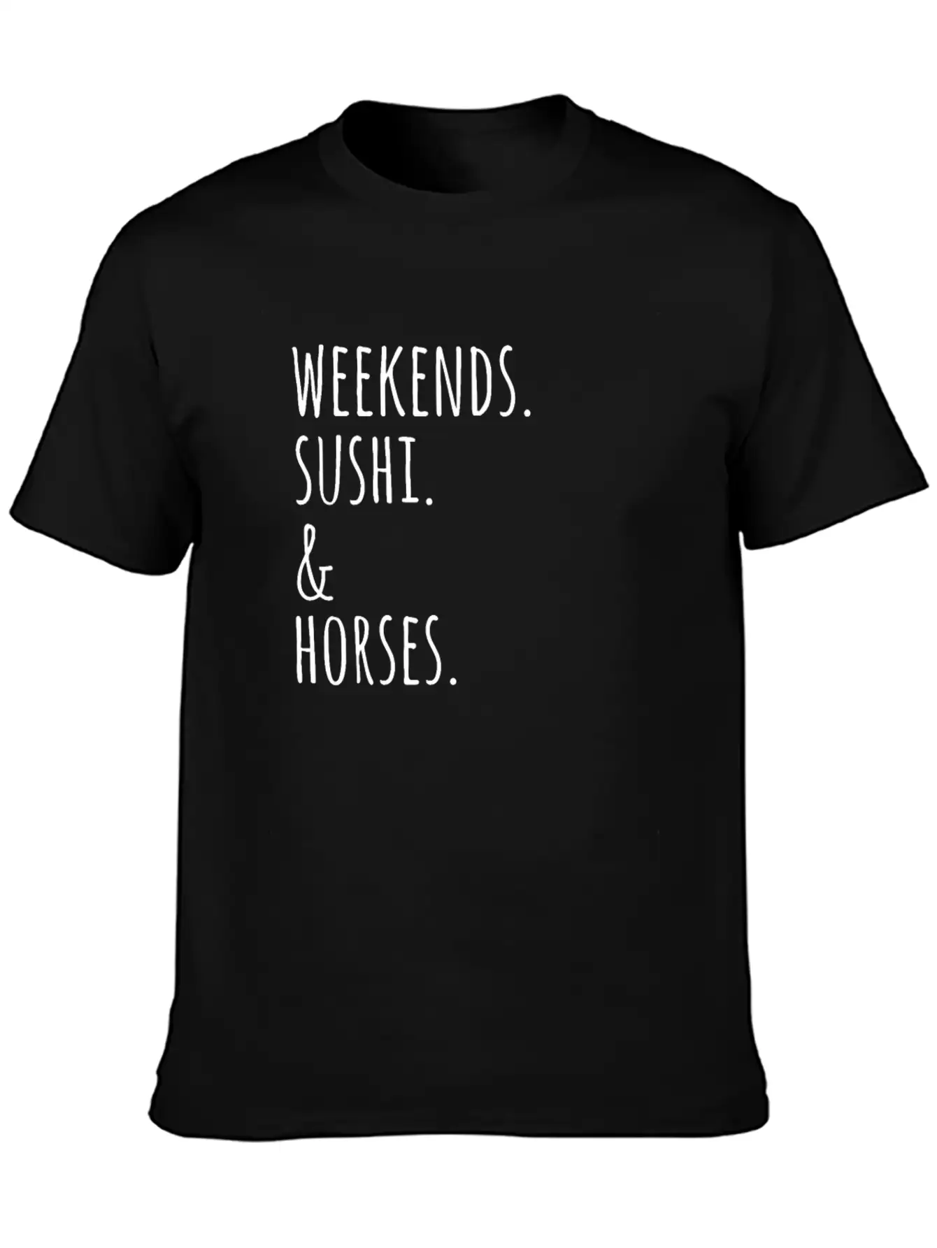 Weekends Sushi And Horses Basic Graphic T-Shirt – Daily Comfort In Soft Cotton