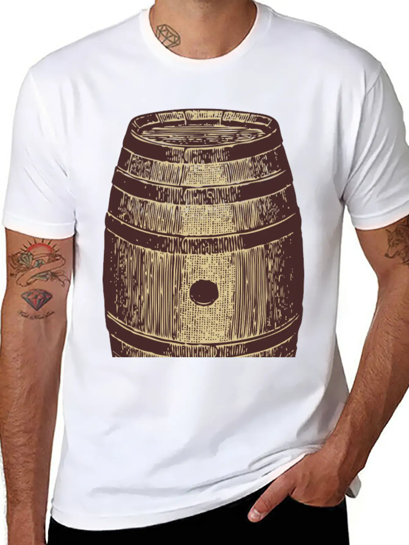 Wein Wine Flasche Glas Bottle Barrels Glasses19 Unisex Casual T-Shirt – Clean Design For Daily Comfort