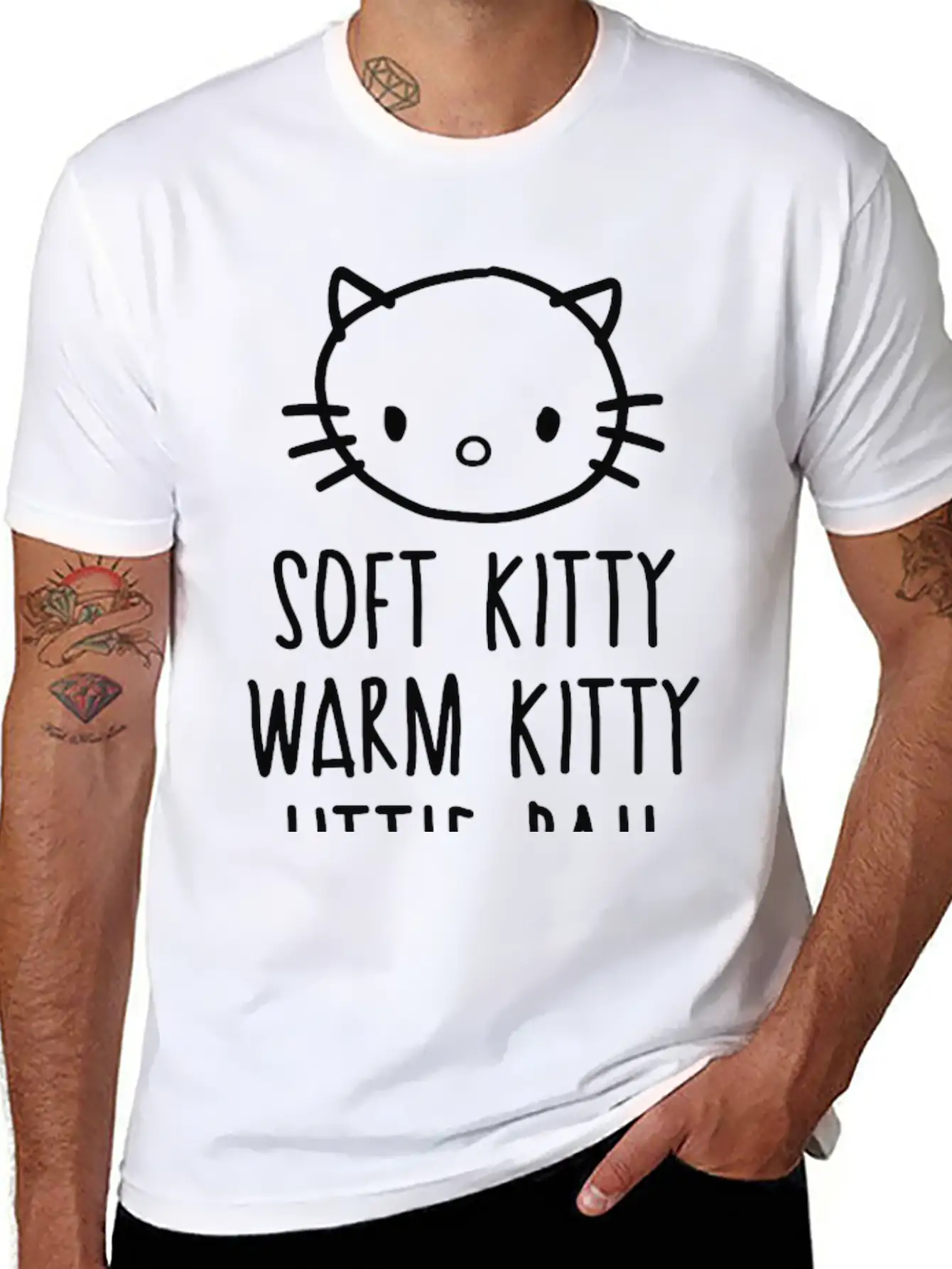 Weird Kitty Stylish Everyday T-Shirt – Unisex Basic Cotton Tee
