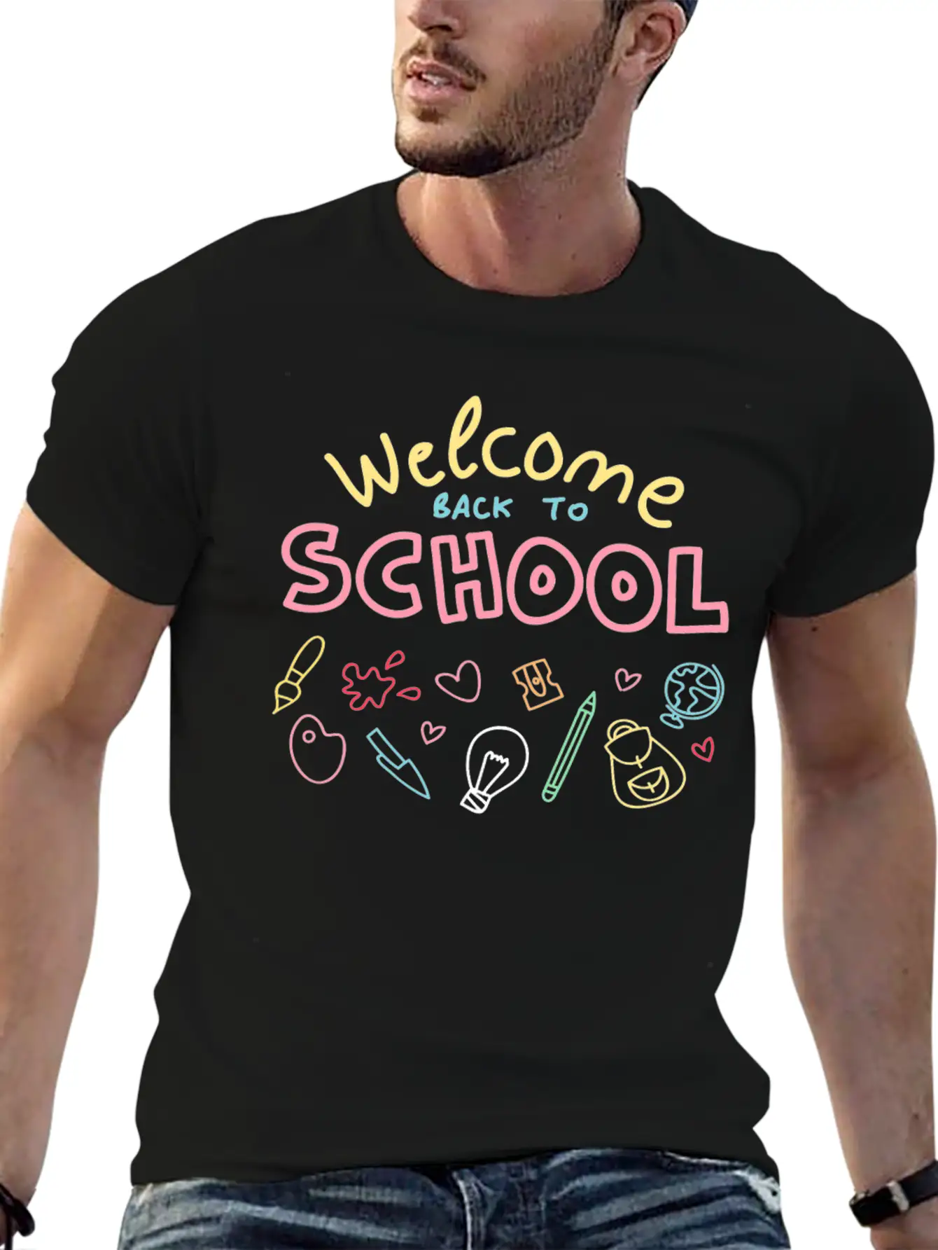 Welcome Back To School TShirt Funny Student And Te Stylish Everyday T-Shirt – Unisex Basic Cotton Tee