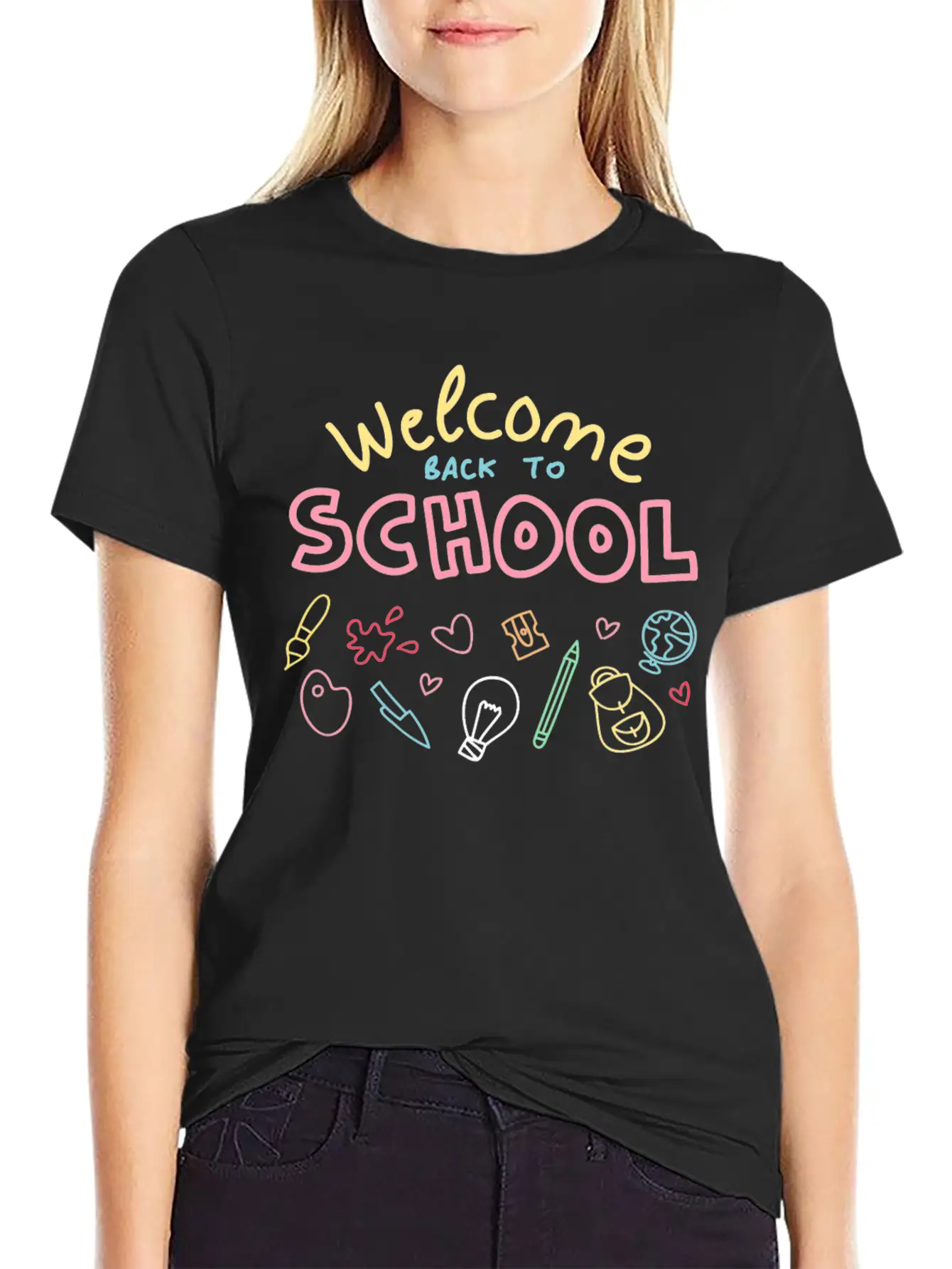 Welcome Back To School TShirt Funny Student And Te Stylish Everyday T-Shirt – Unisex Basic Cotton Tee