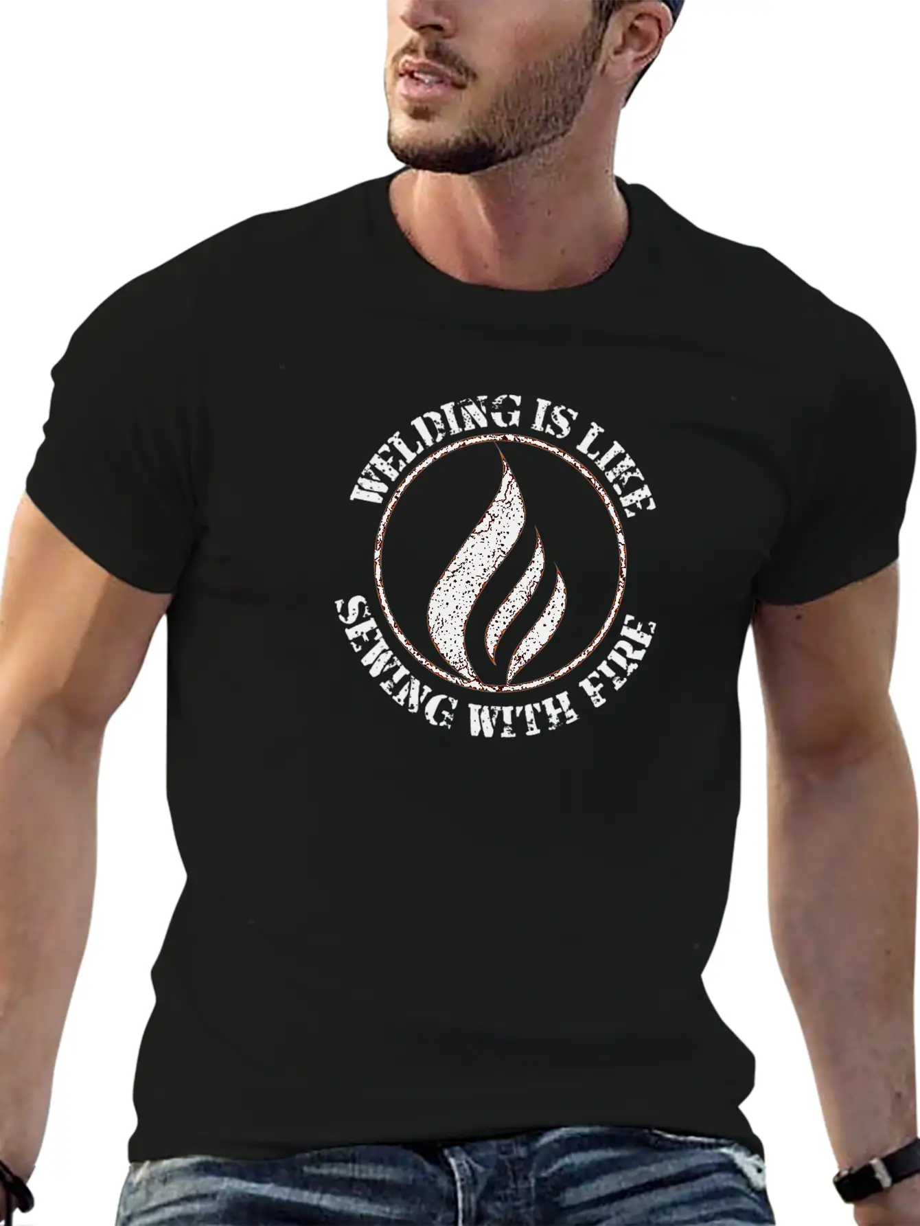 Welding Is Like Sewing With Fire Stylish Everyday T-Shirt – Unisex Basic Cotton Tee