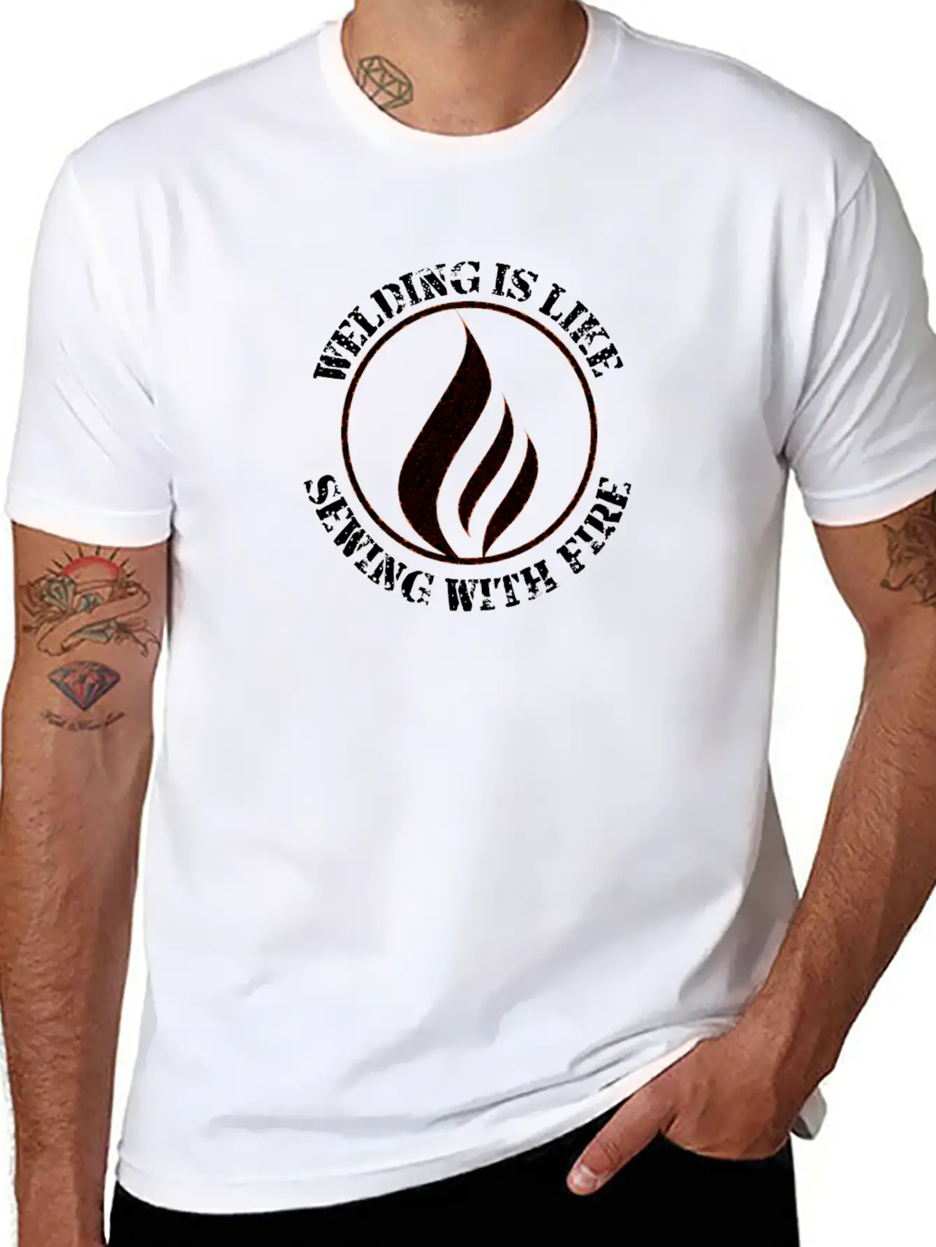 Welding Is Like Sewing With Fire Stylish Everyday T-Shirt – Unisex Basic Cotton Tee