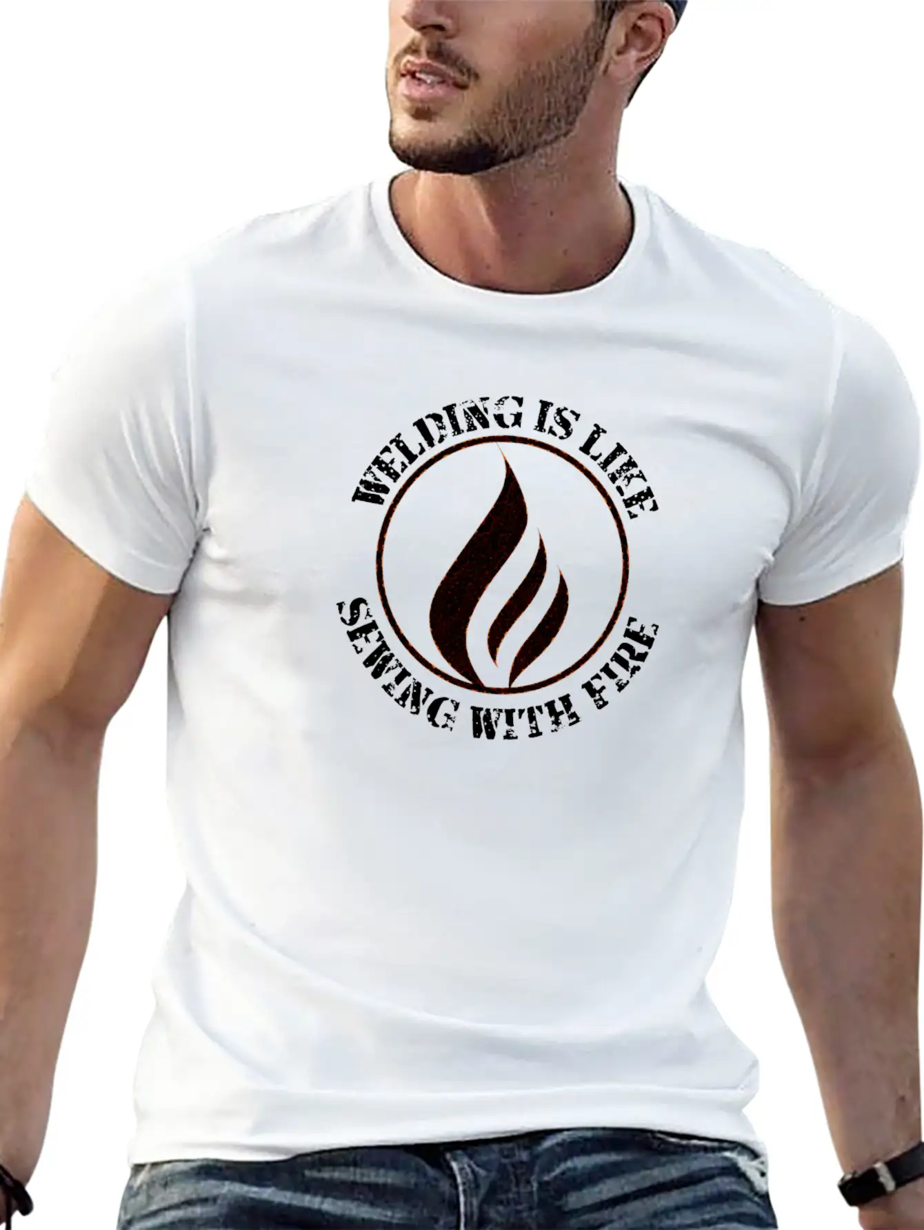 Welding Is Like Sewing With Fire Stylish Everyday T-Shirt – Unisex Basic Cotton Tee