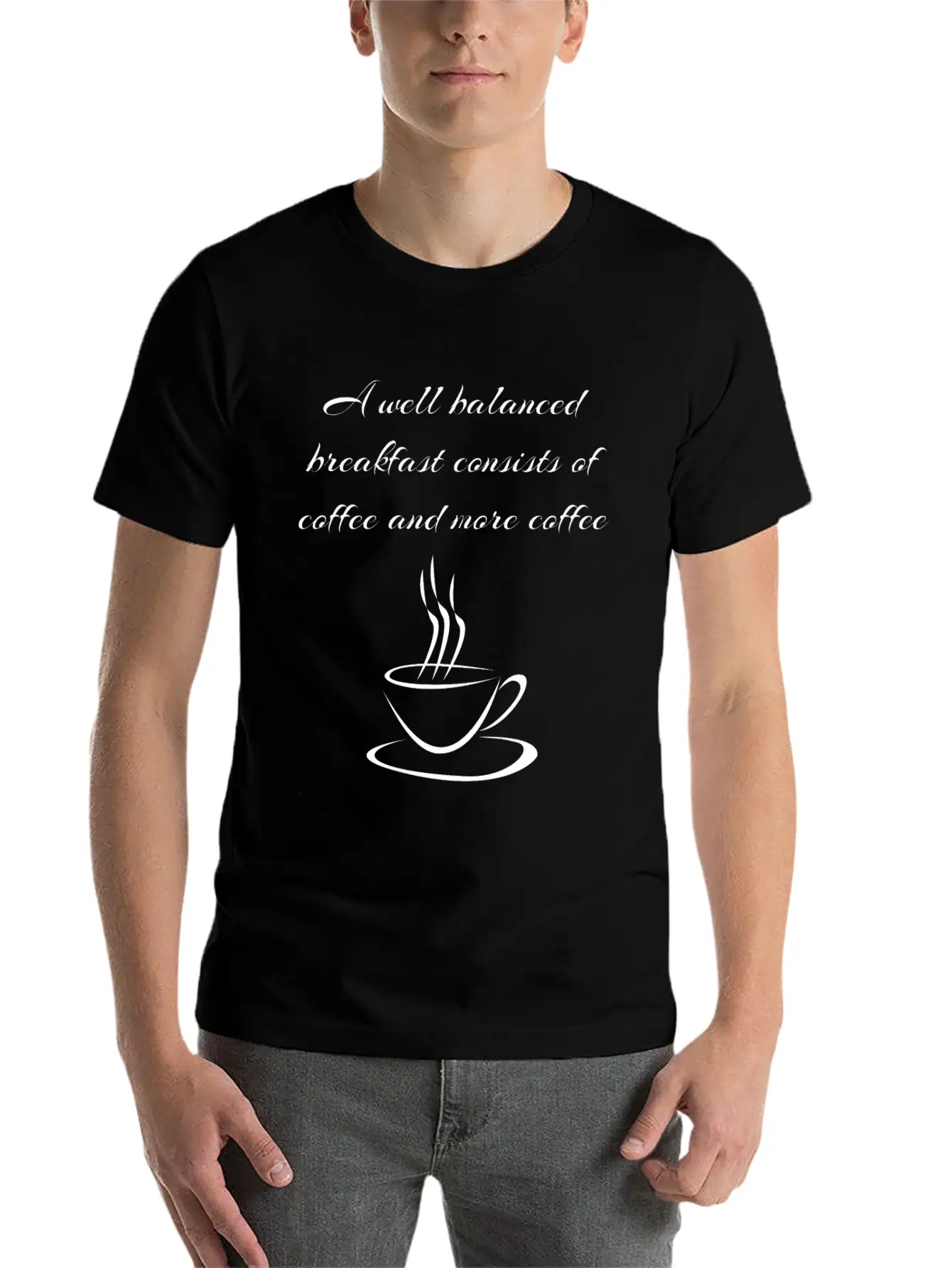 Well Balanced Coffee Breakfast Caffeine Lover Gift Lightweight Cotton T-Shirt – Daily Comfort Graphic Shirt