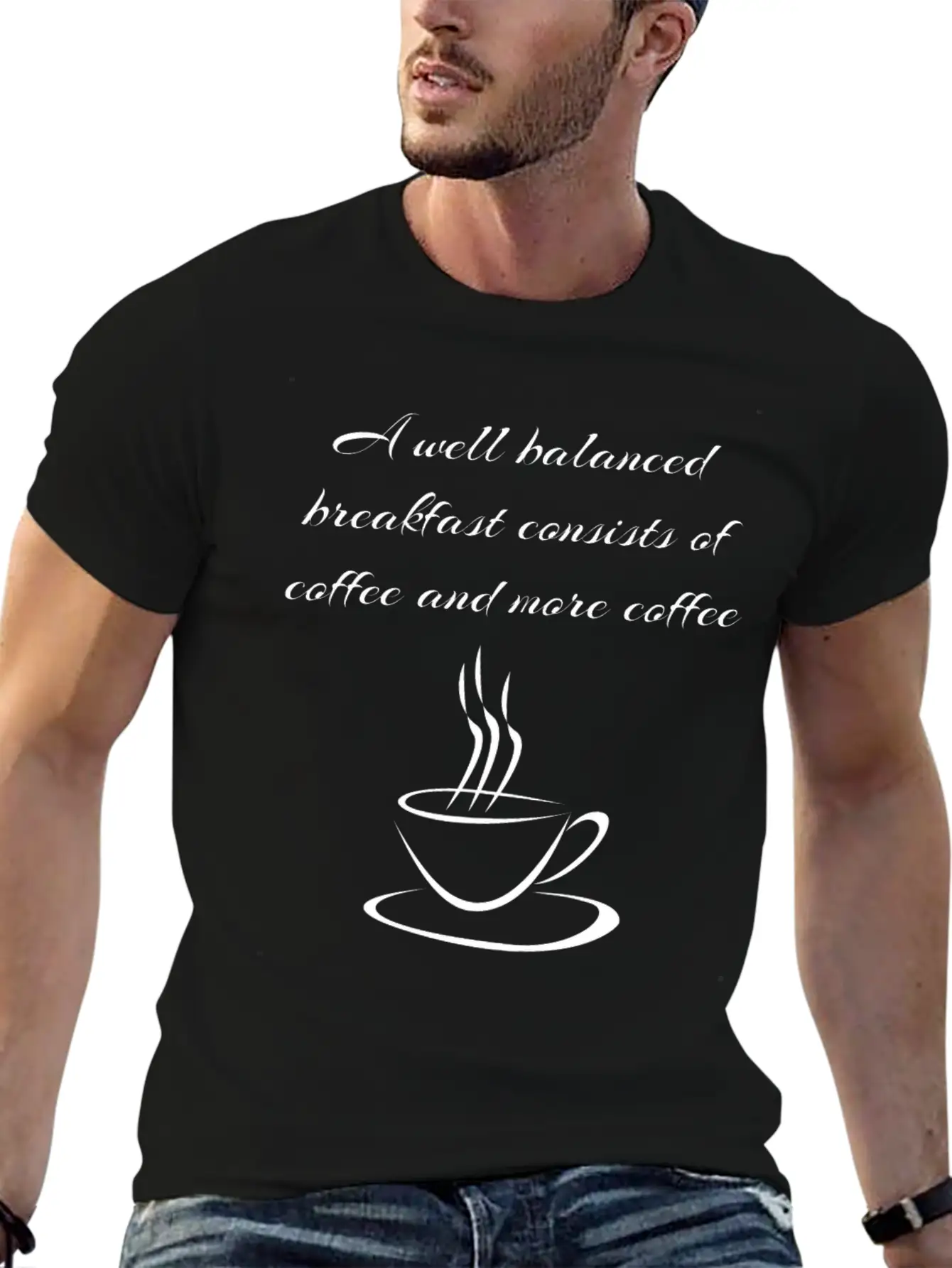 Well Balanced Coffee Breakfast Caffeine Lover Gift Lightweight Cotton T-Shirt – Daily Comfort Graphic Shirt