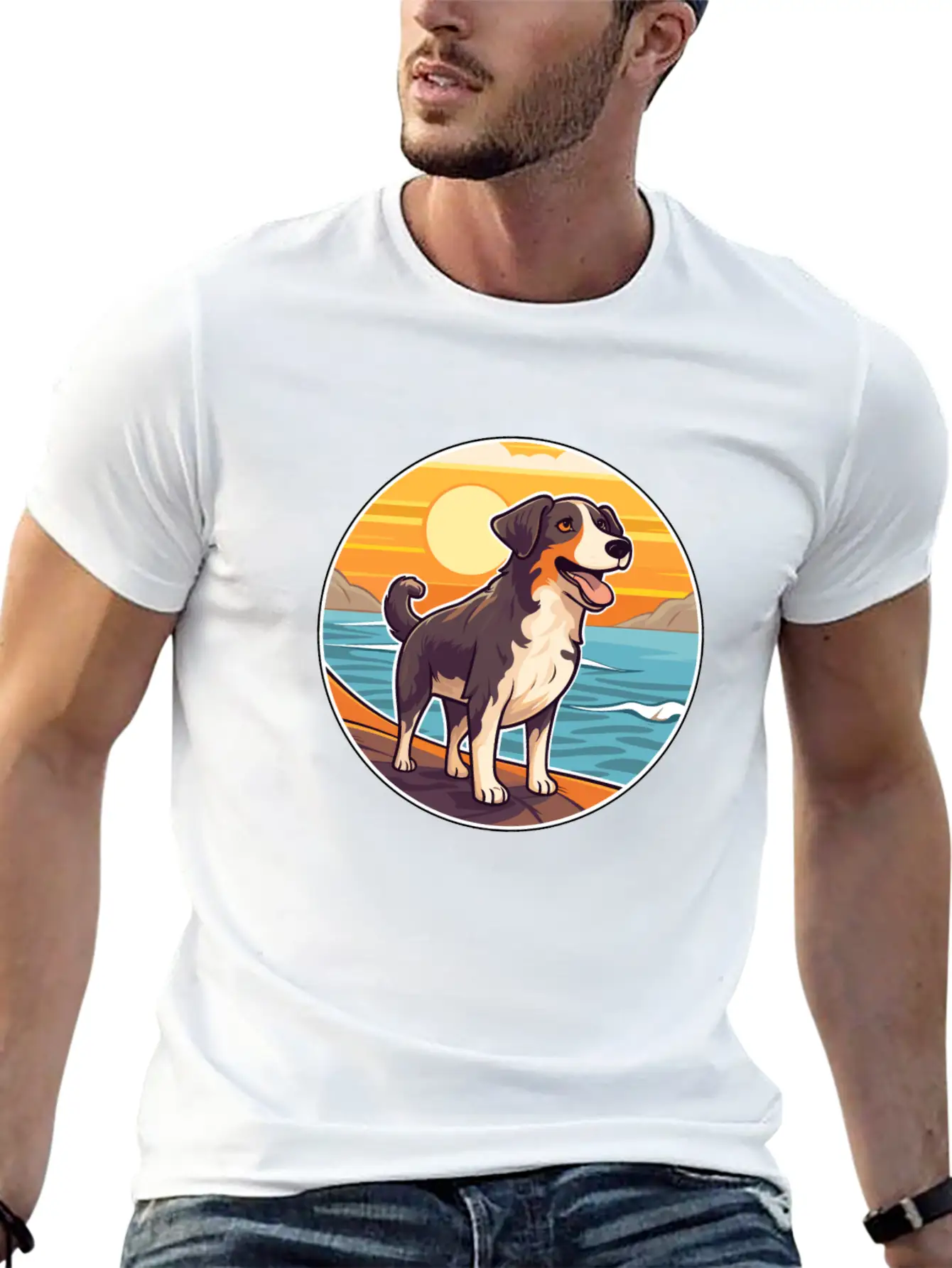 Welsh SheepDog Dog Breed Cartoon Kawaii Clipart Classic Fit Graphic Tee For Daily Comfort – Unisex Cotton Shirt
