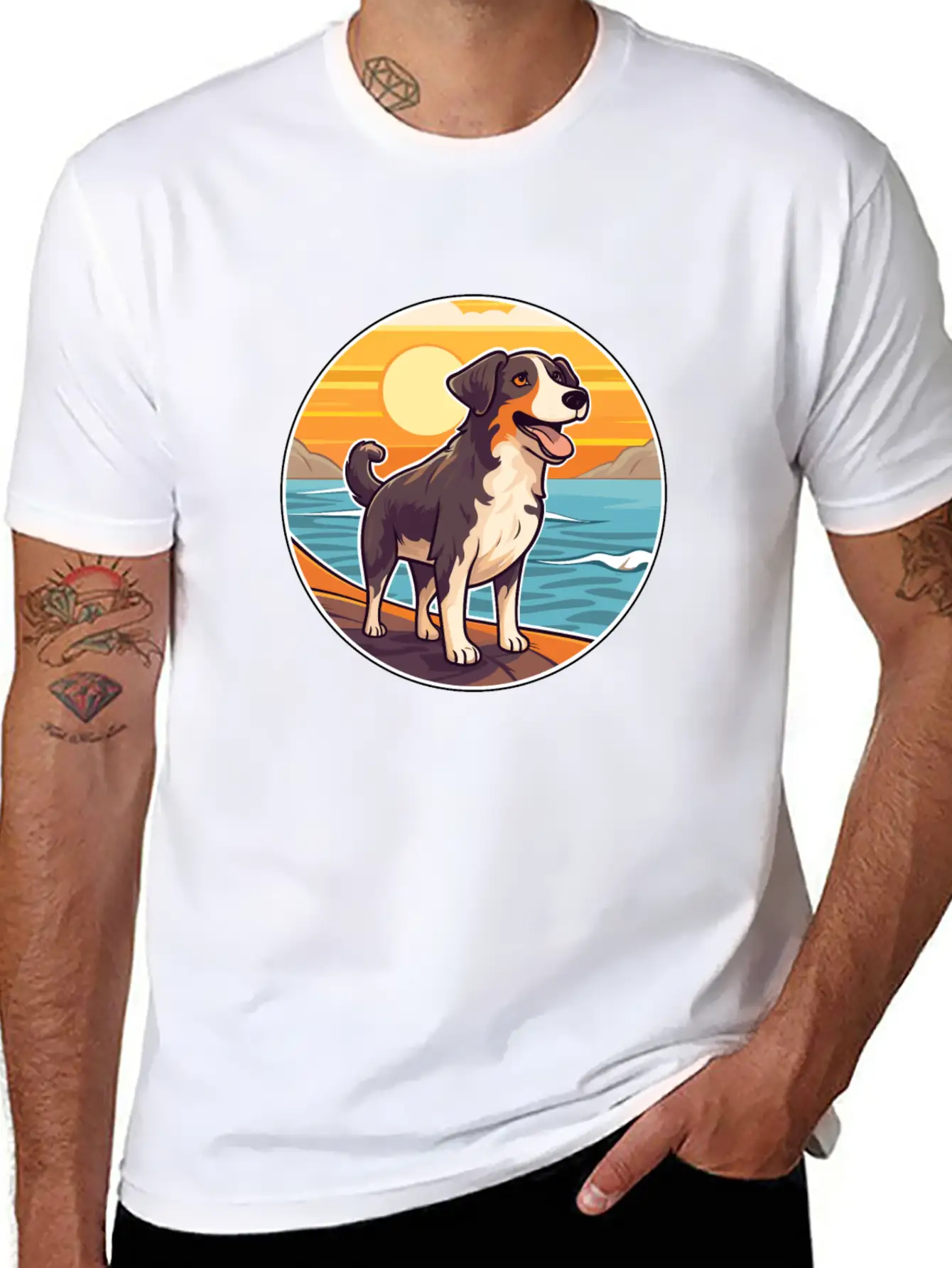 Welsh SheepDog Dog Breed Cartoon Kawaii Clipart Classic Fit Graphic Tee For Daily Comfort – Unisex Cotton Shirt