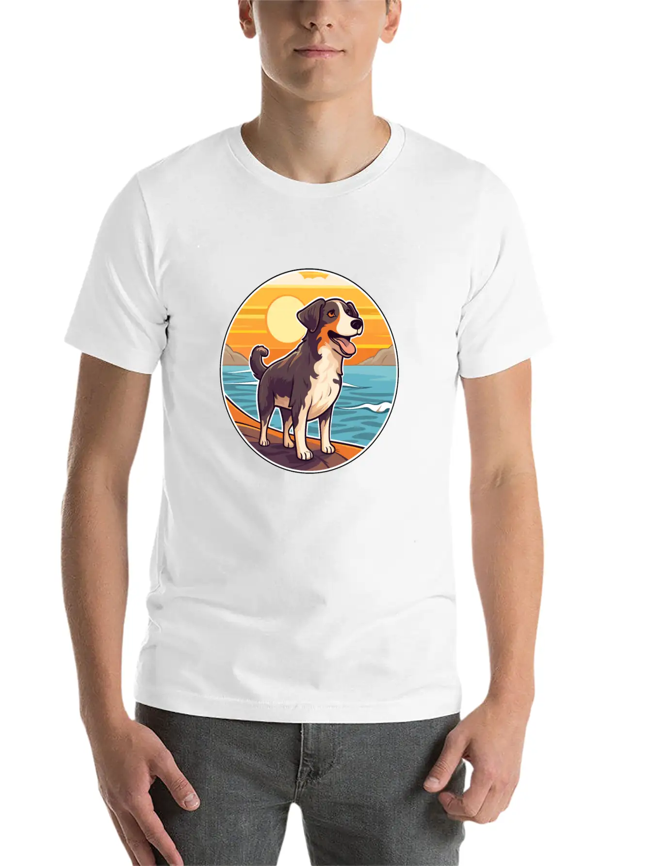 Welsh SheepDog Dog Breed Cartoon Kawaii Clipart Classic Fit Graphic Tee For Daily Comfort – Unisex Cotton Shirt