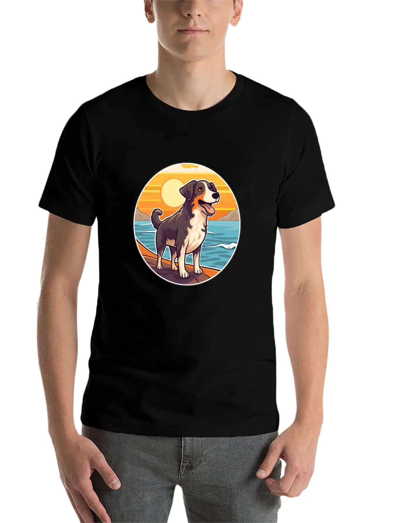Welsh SheepDog Dog Breed Cartoon Kawaii Clipart Classic Fit Graphic Tee For Daily Comfort – Unisex Cotton Shirt
