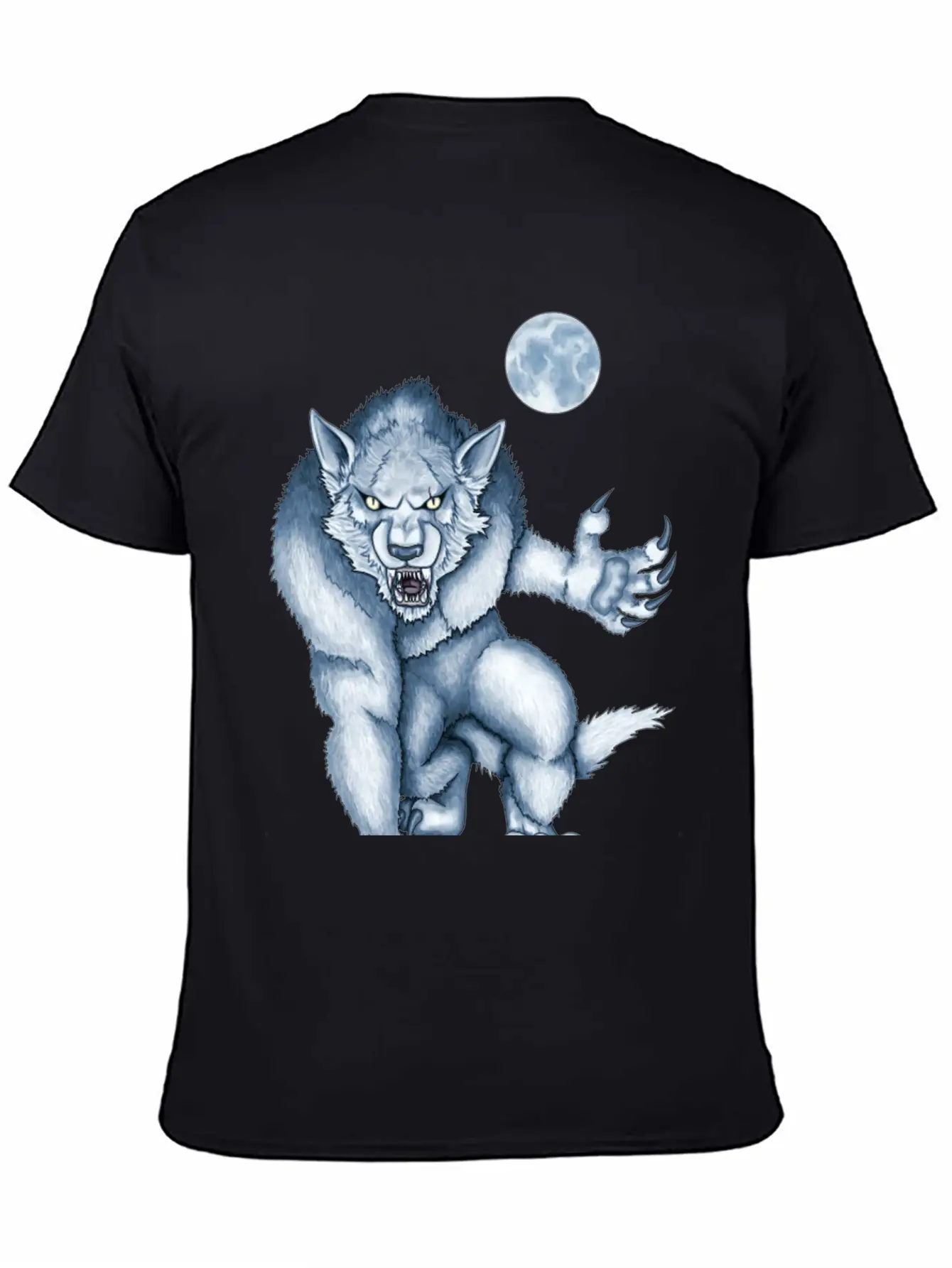 Werewolf Legend Moon Beast Illustration Cartoon Soft Cotton Short Sleeve Tee – Unisex Wardrobe Staple