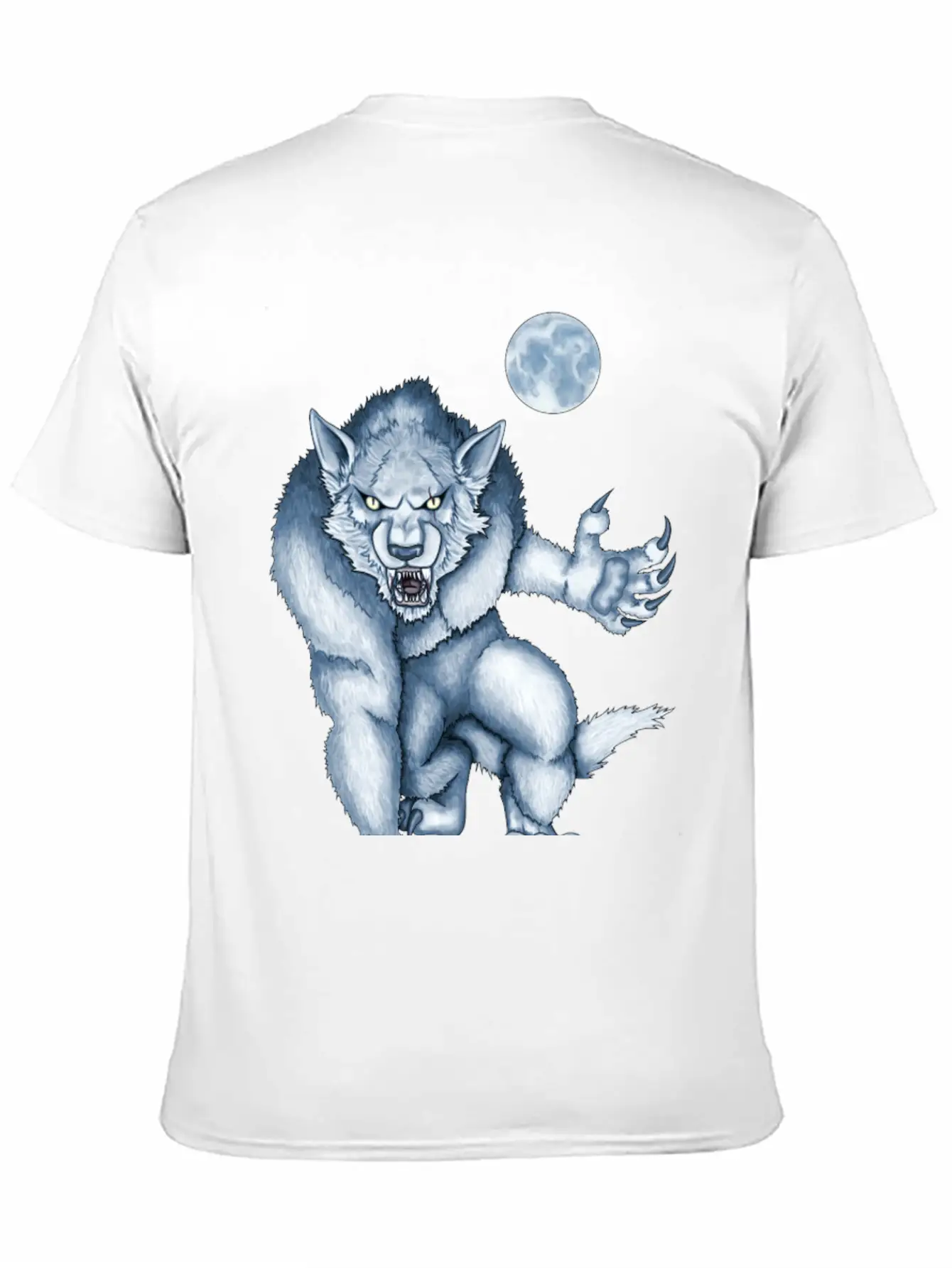 Werewolf Legend Moon Beast Illustration Cartoon Soft Cotton Short Sleeve Tee – Unisex Wardrobe Staple