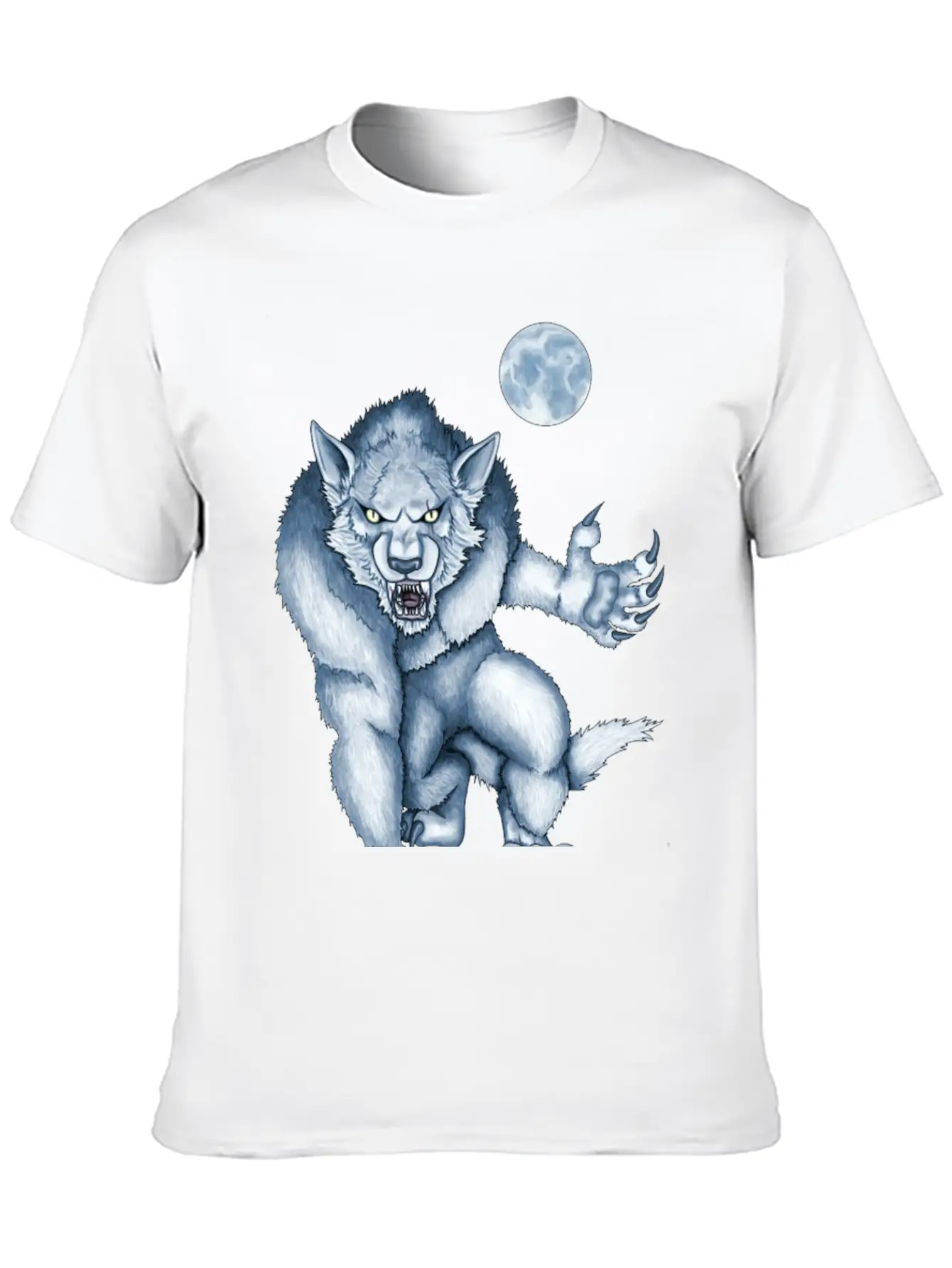 Werewolf Legend Moon Beast Illustration Cartoon Soft Cotton Short Sleeve Tee – Unisex Wardrobe Staple