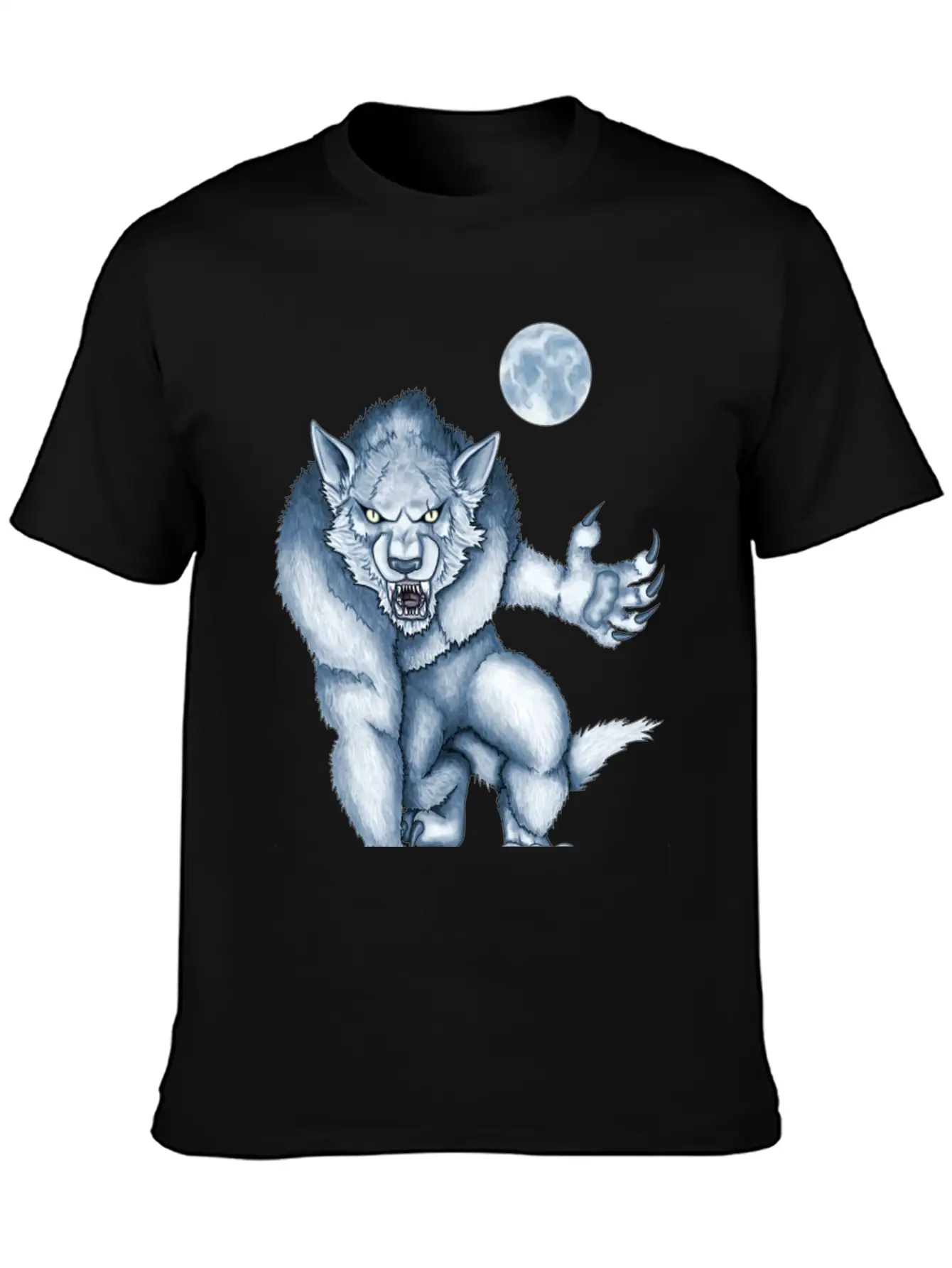 Werewolf Legend Moon Beast Illustration Cartoon Soft Cotton Short Sleeve Tee – Unisex Wardrobe Staple