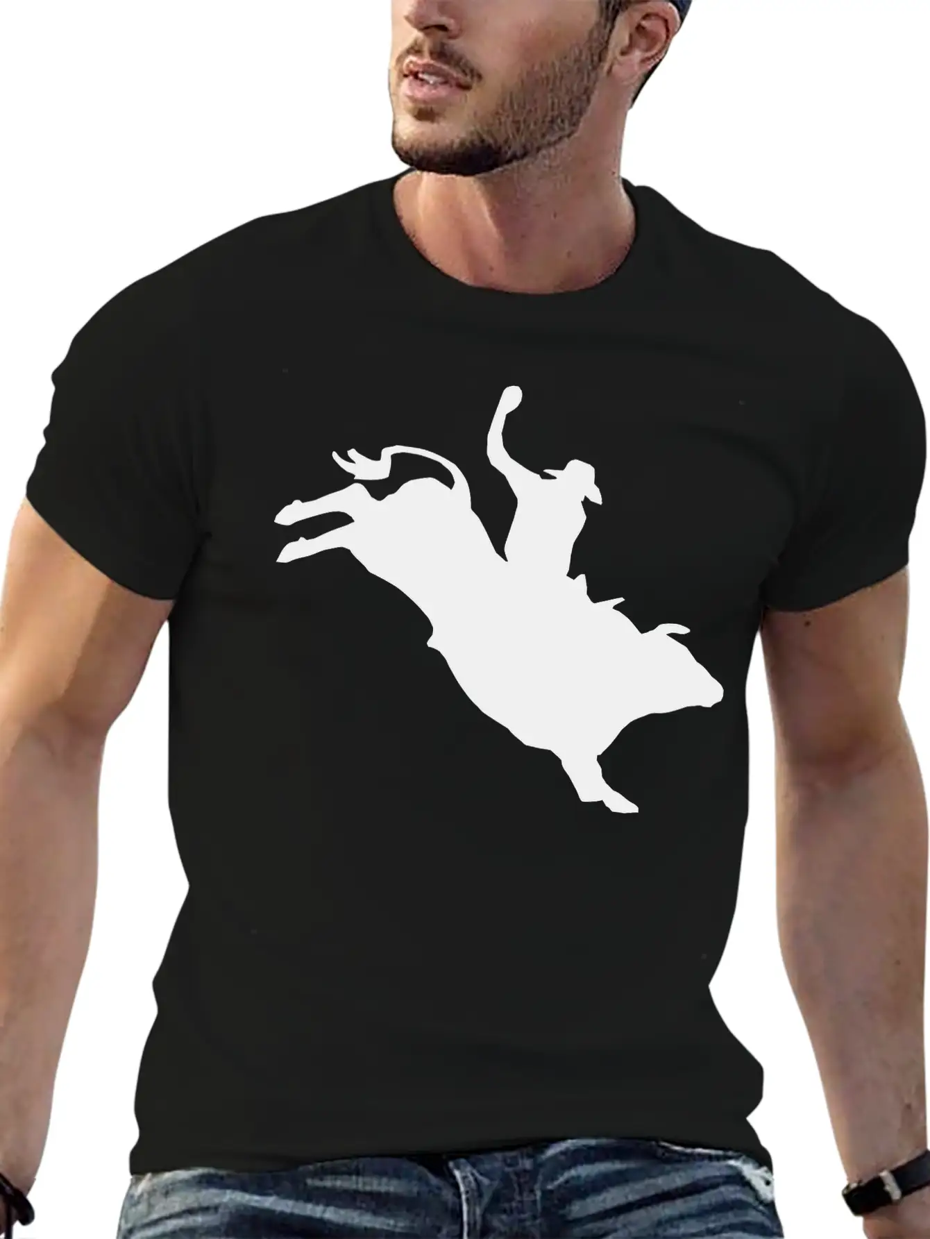 Western Rodeo - Bullrider Lightweight Cotton T-Shirt – Daily Comfort Graphic Shirt
