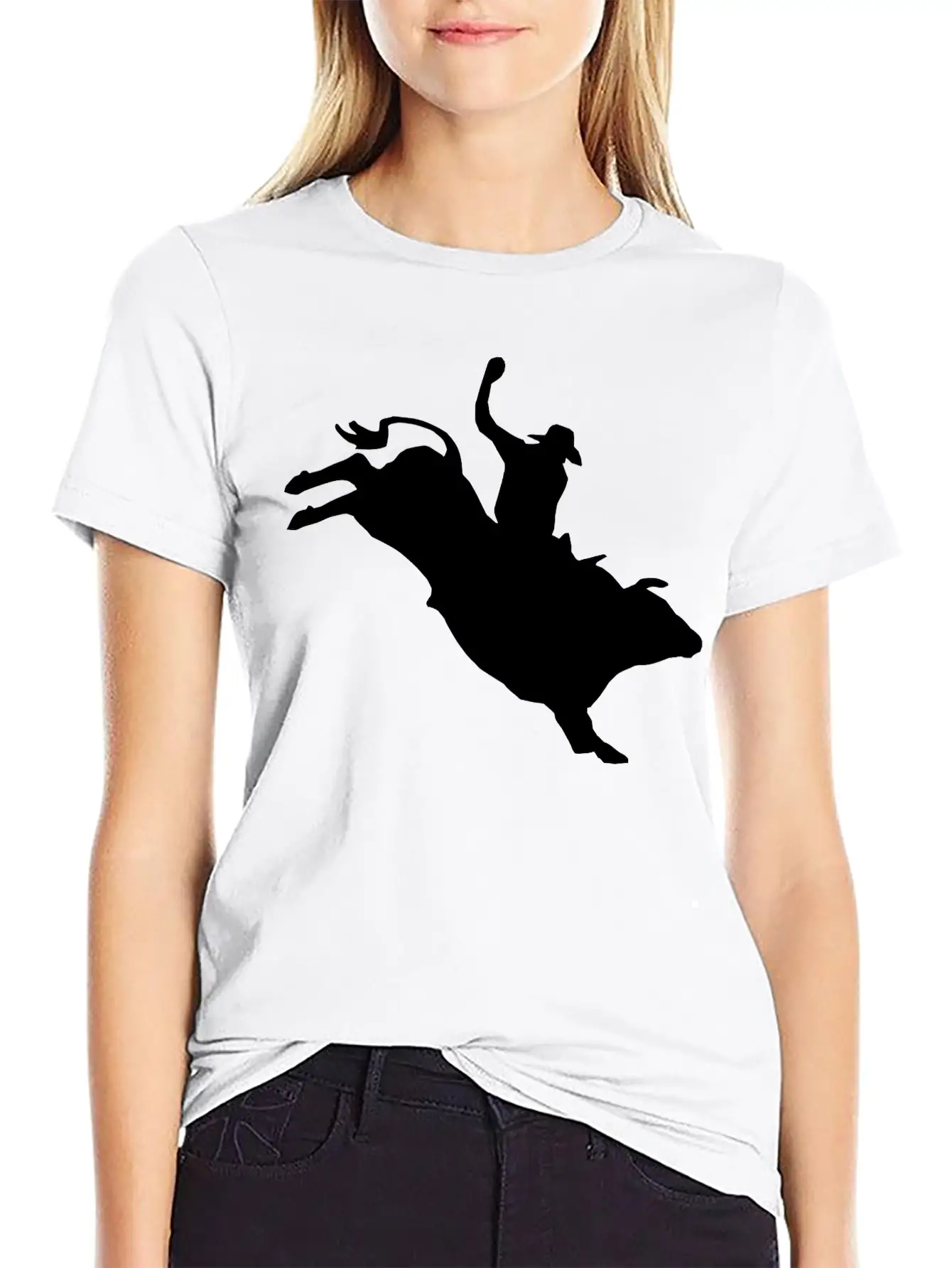 Western Rodeo - Bullrider Lightweight Cotton T-Shirt – Daily Comfort Graphic Shirt