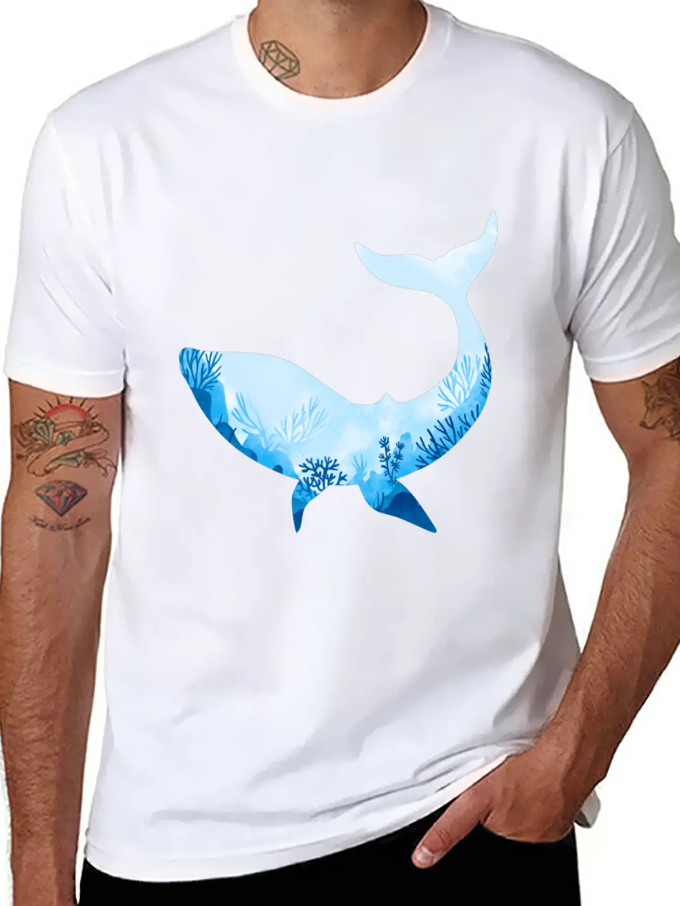 Whale With Ocean Diver Design Love Scuba Diving Basic Graphic T-Shirt – Daily Comfort In Soft Cotton