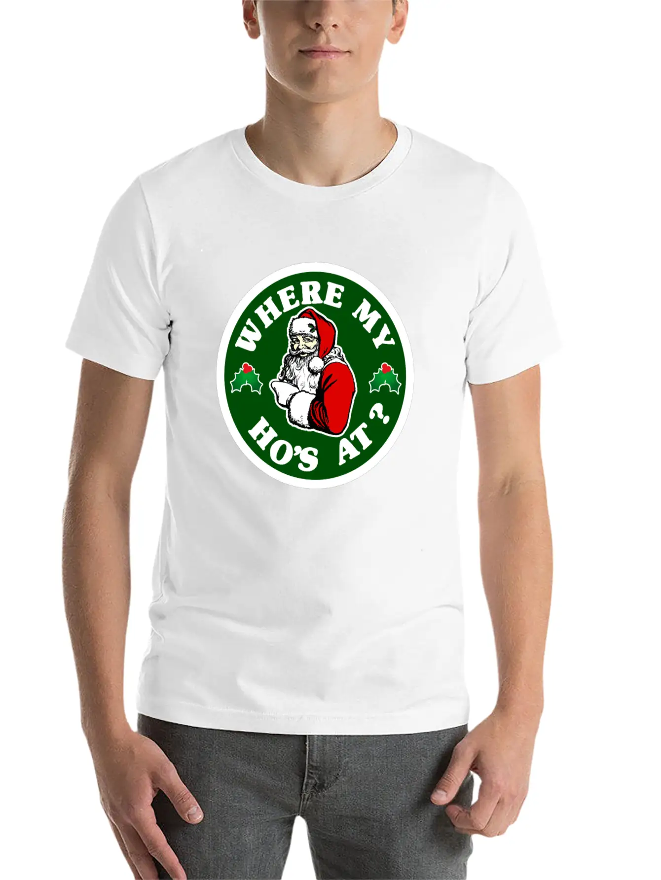 Where My Hos At ? Lightweight Cotton T-Shirt – Daily Comfort Graphic Shirt