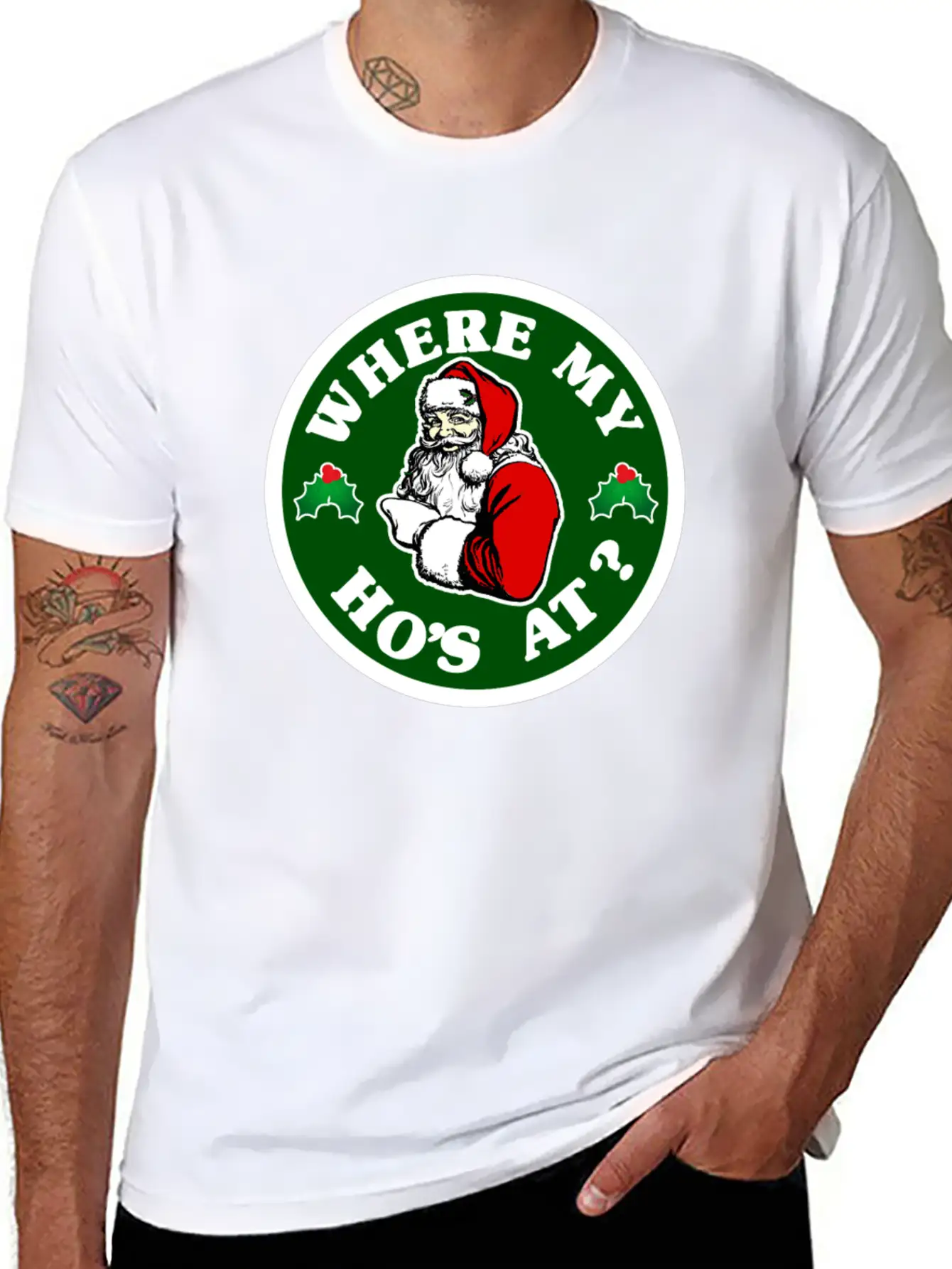 Where My Hos At ? Lightweight Cotton T-Shirt – Daily Comfort Graphic Shirt