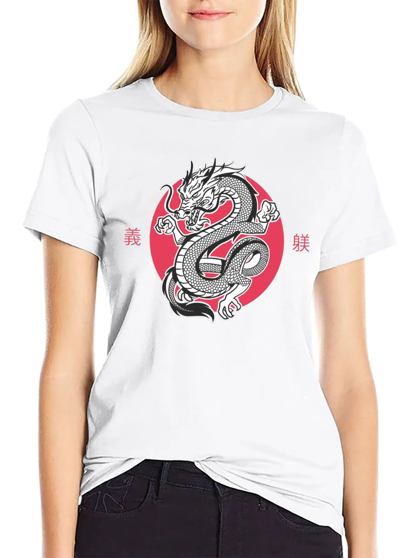 White Dragon Lightweight Cotton T-Shirt – Daily Comfort Graphic Shirt