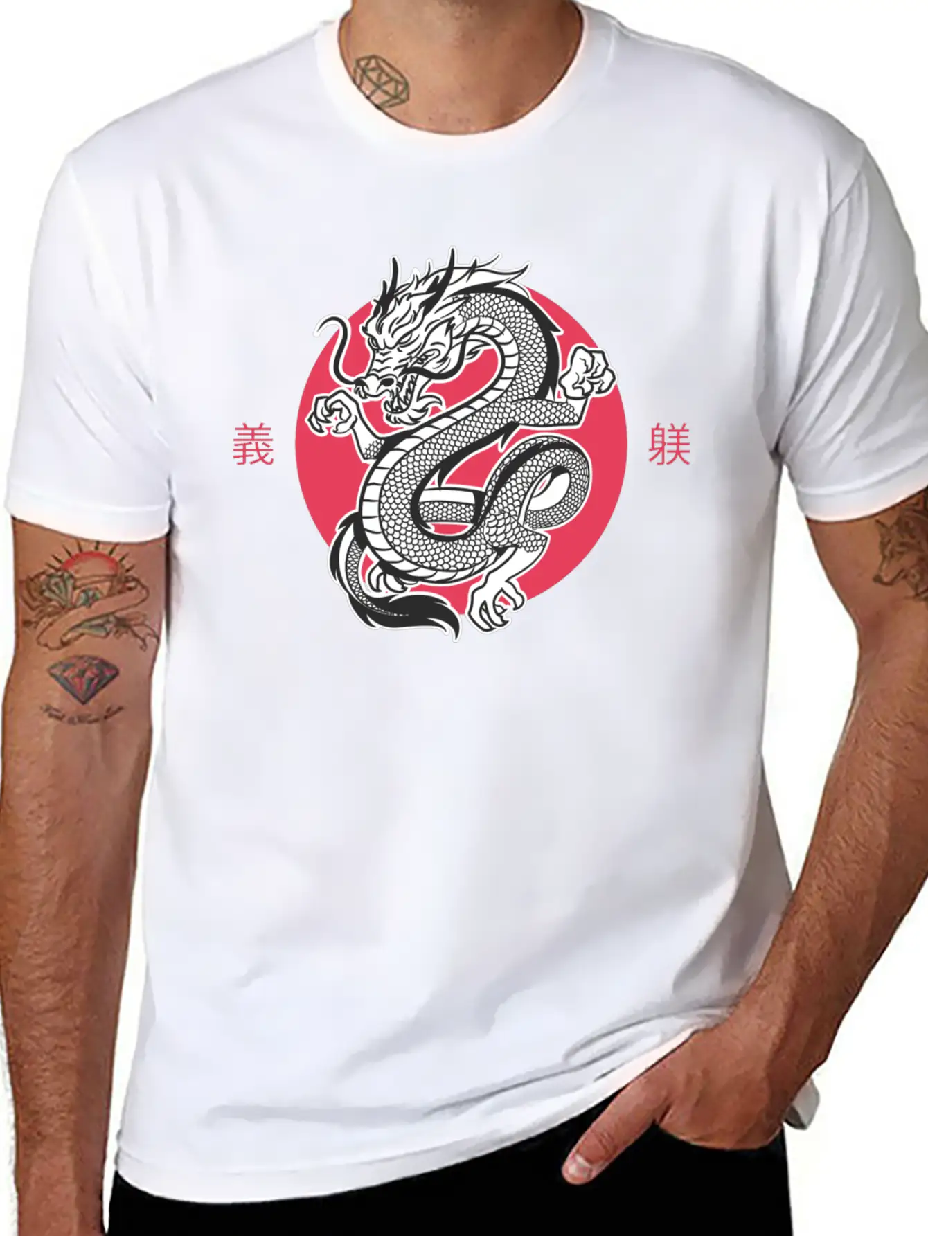 White Dragon Lightweight Cotton T-Shirt – Daily Comfort Graphic Shirt