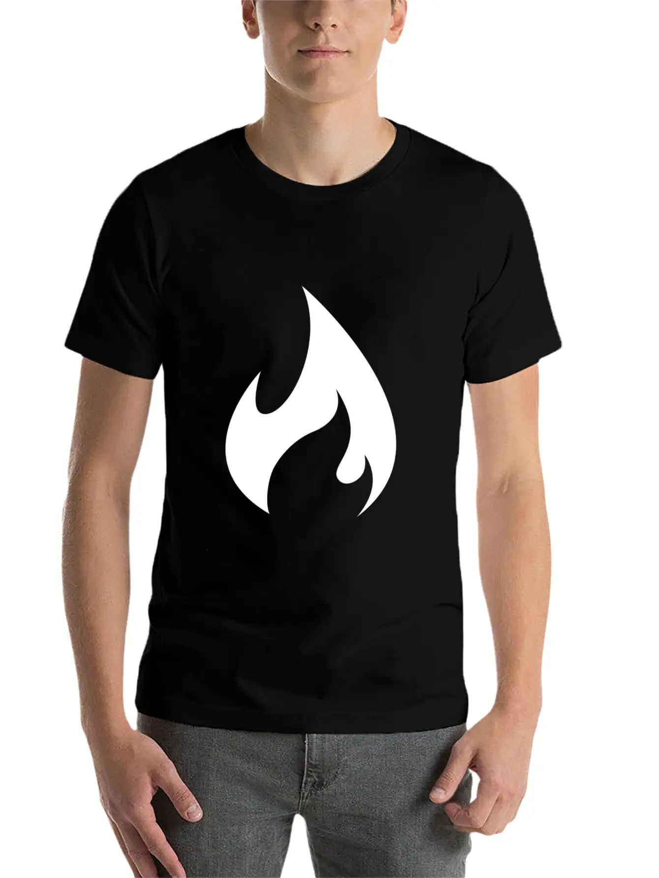 White Flame Stylish Everyday T-Shirt – Unisex Basic Cotton Tee