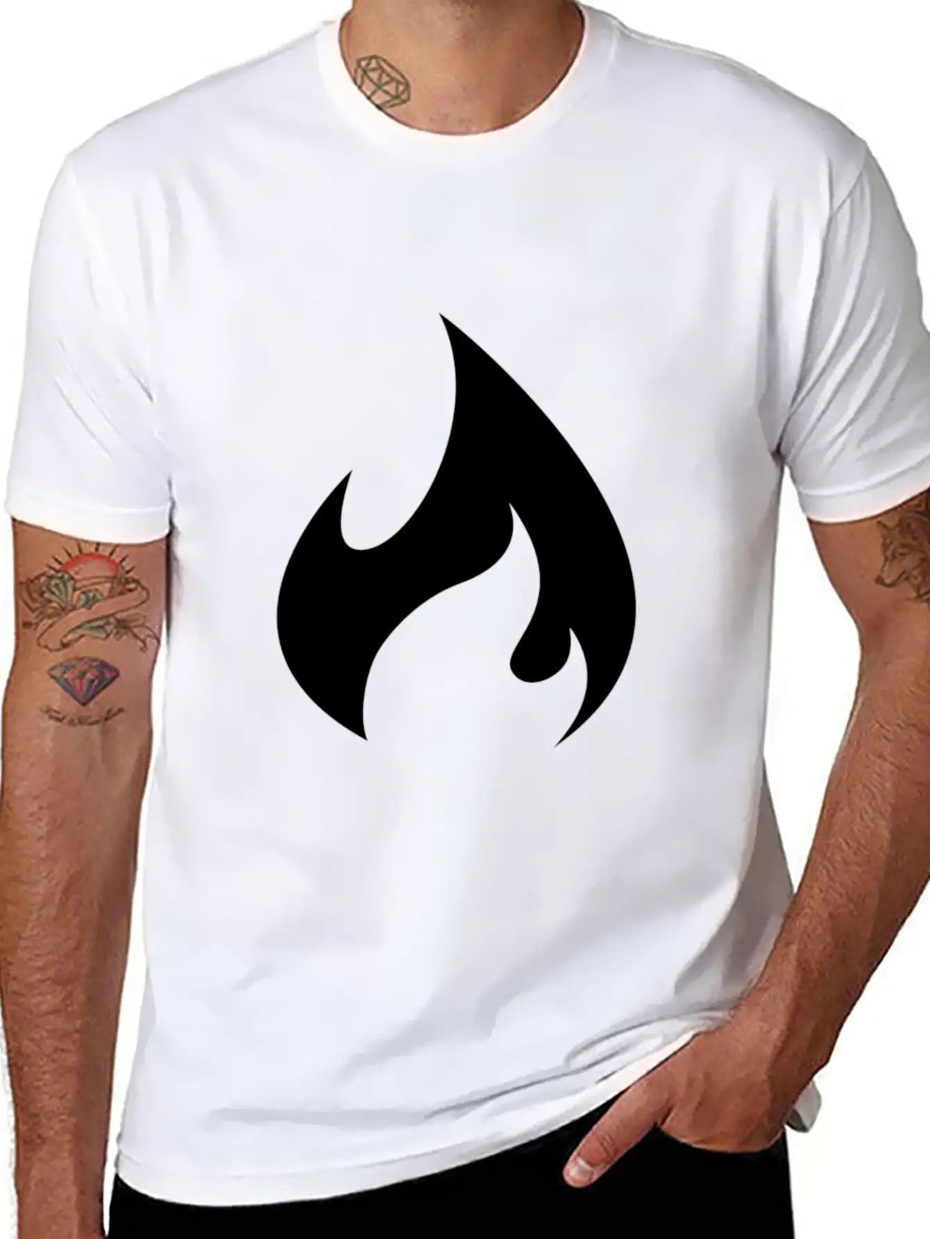 White Flame Stylish Everyday T-Shirt – Unisex Basic Cotton Tee