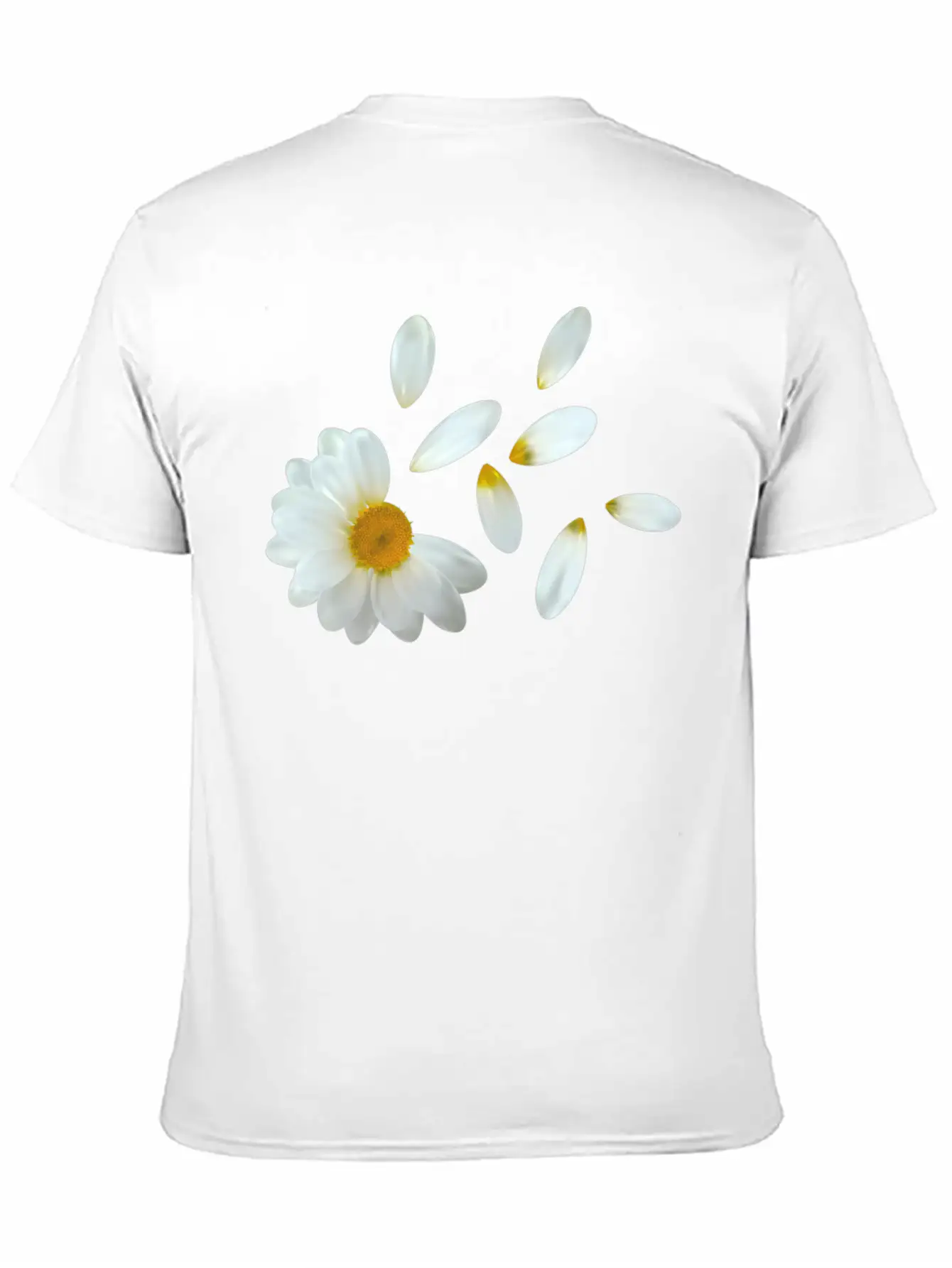White Flower Design Stylish Everyday T-Shirt – Unisex Basic Cotton Tee