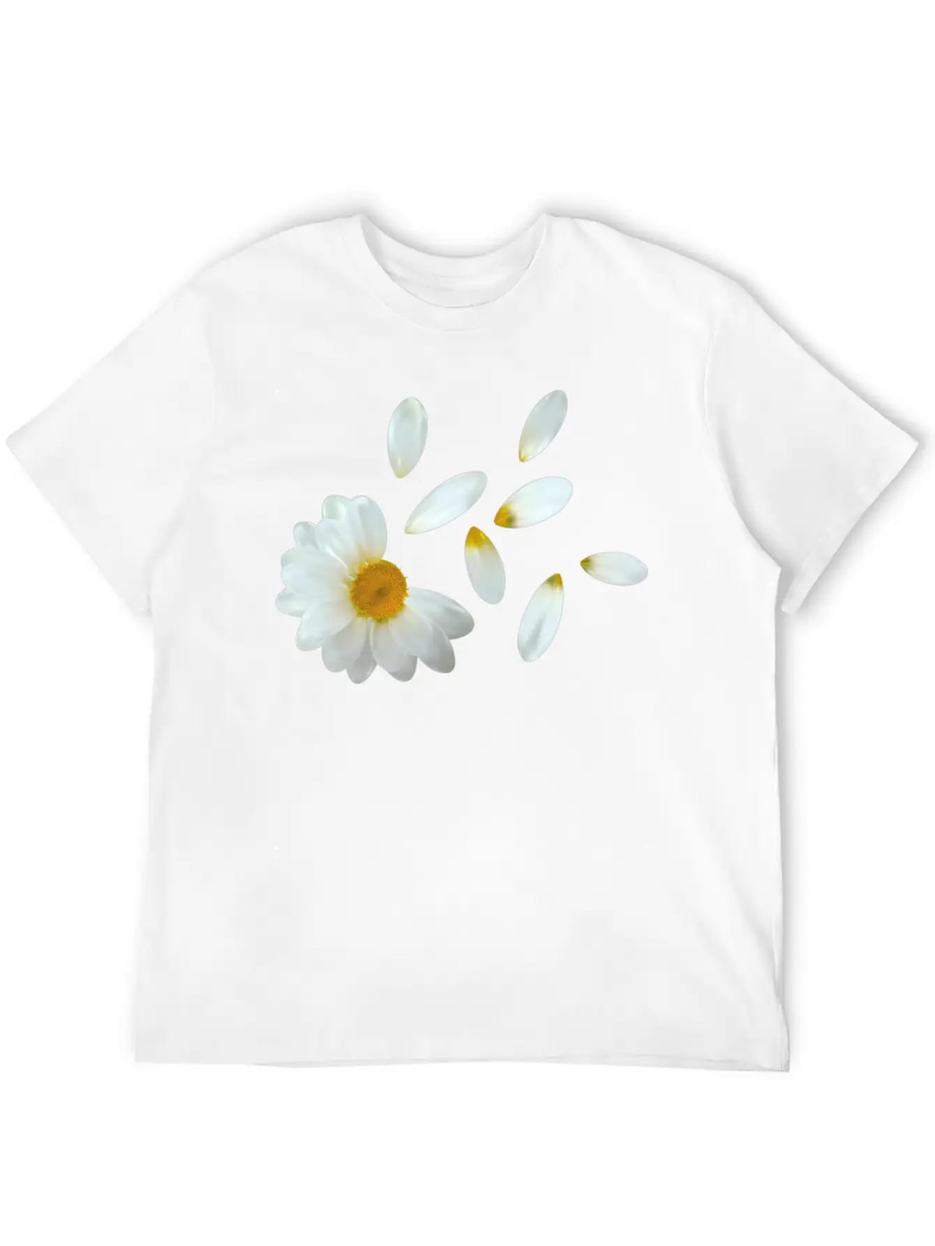 White Flower Design Unisex Casual T-Shirt – Clean Design For Daily Comfort