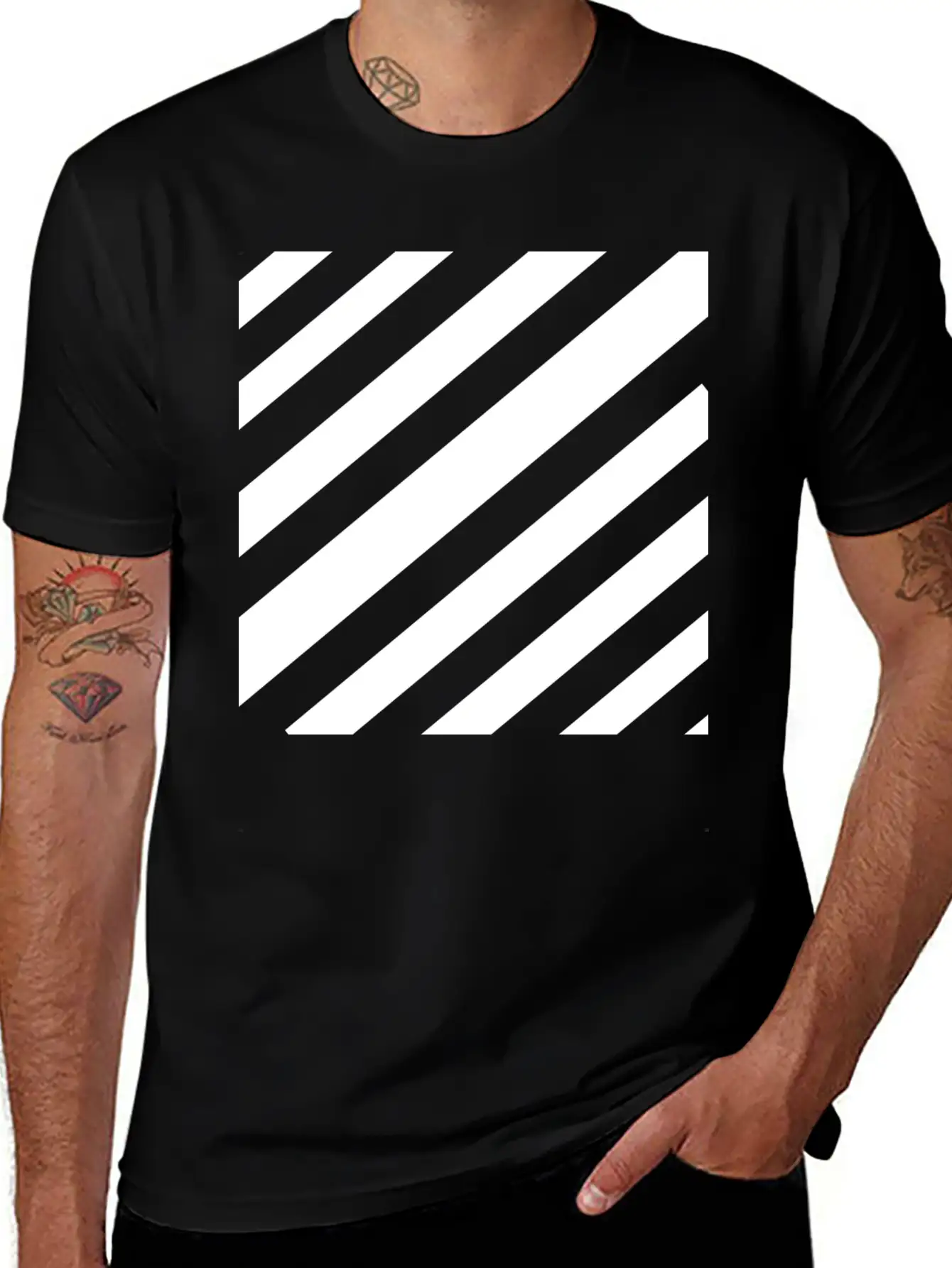 White Lines Design Unisex Casual T-Shirt – Clean Design For Daily Comfort