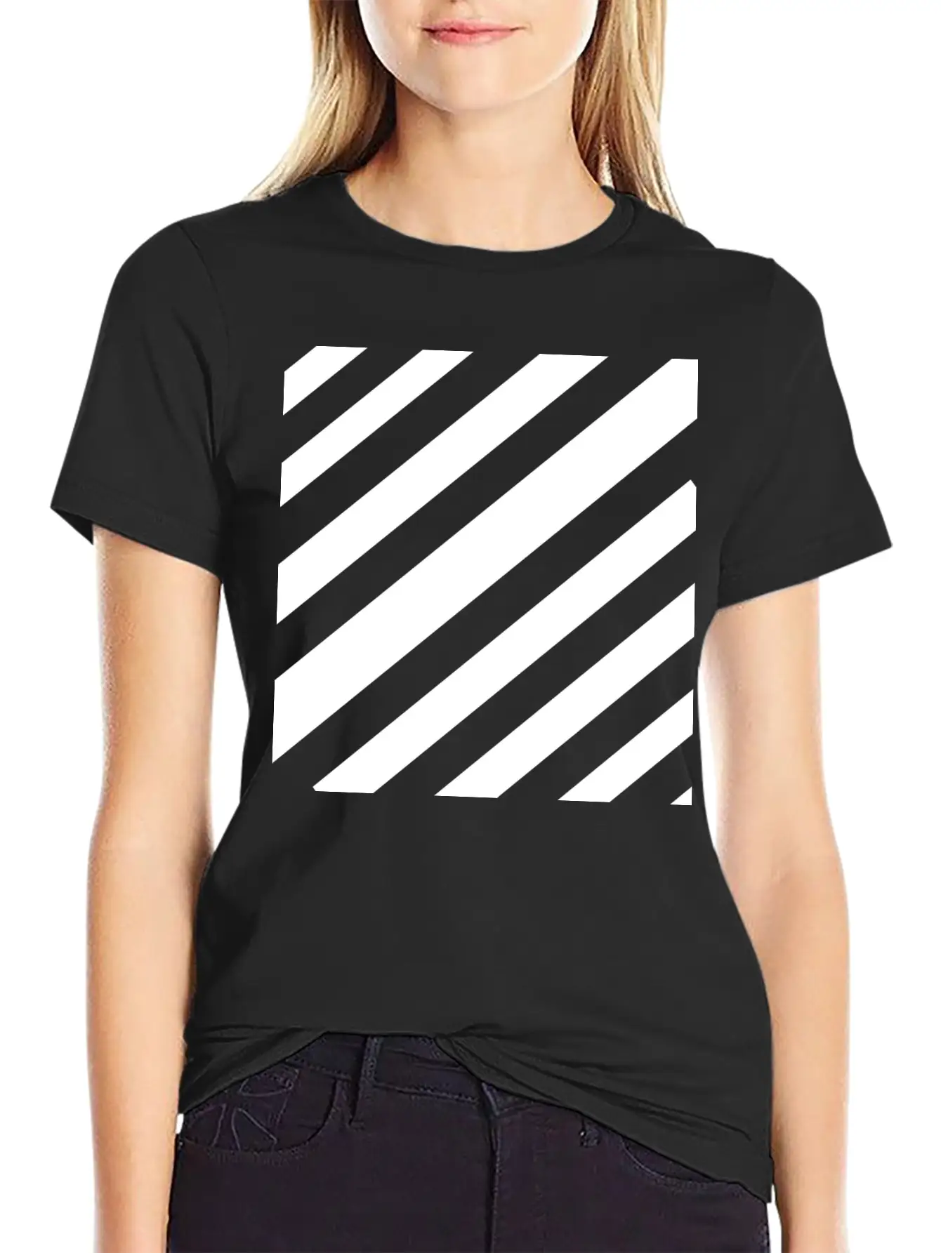 White Lines Design Unisex Casual T-Shirt – Clean Design For Daily Comfort
